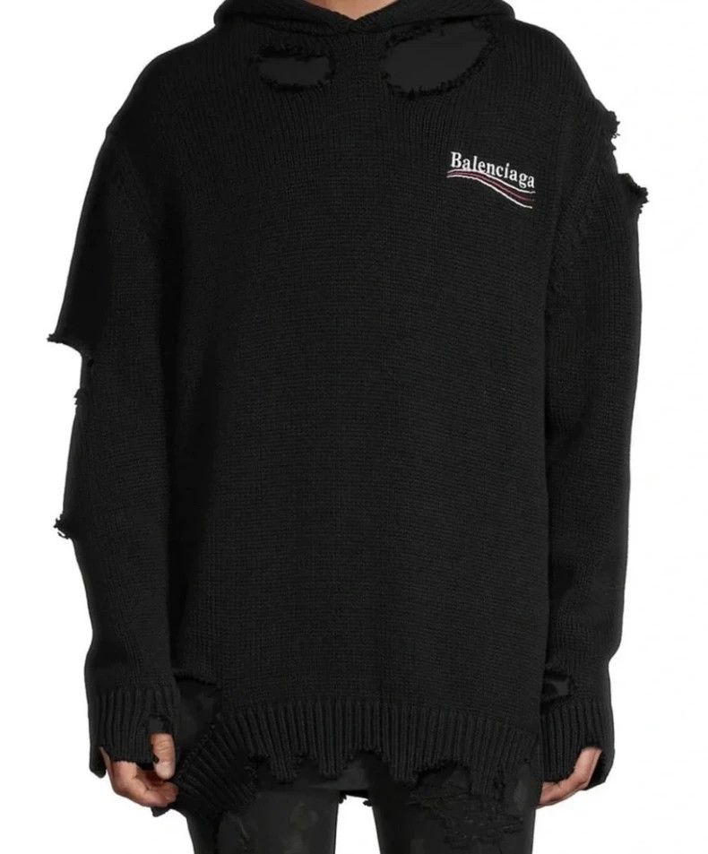 Balenciaga Balenciaga Ripped Hooded Show hoodie 2502-Nextarrow Size US XS / EU 42 / 0 - 4 Thumbnail