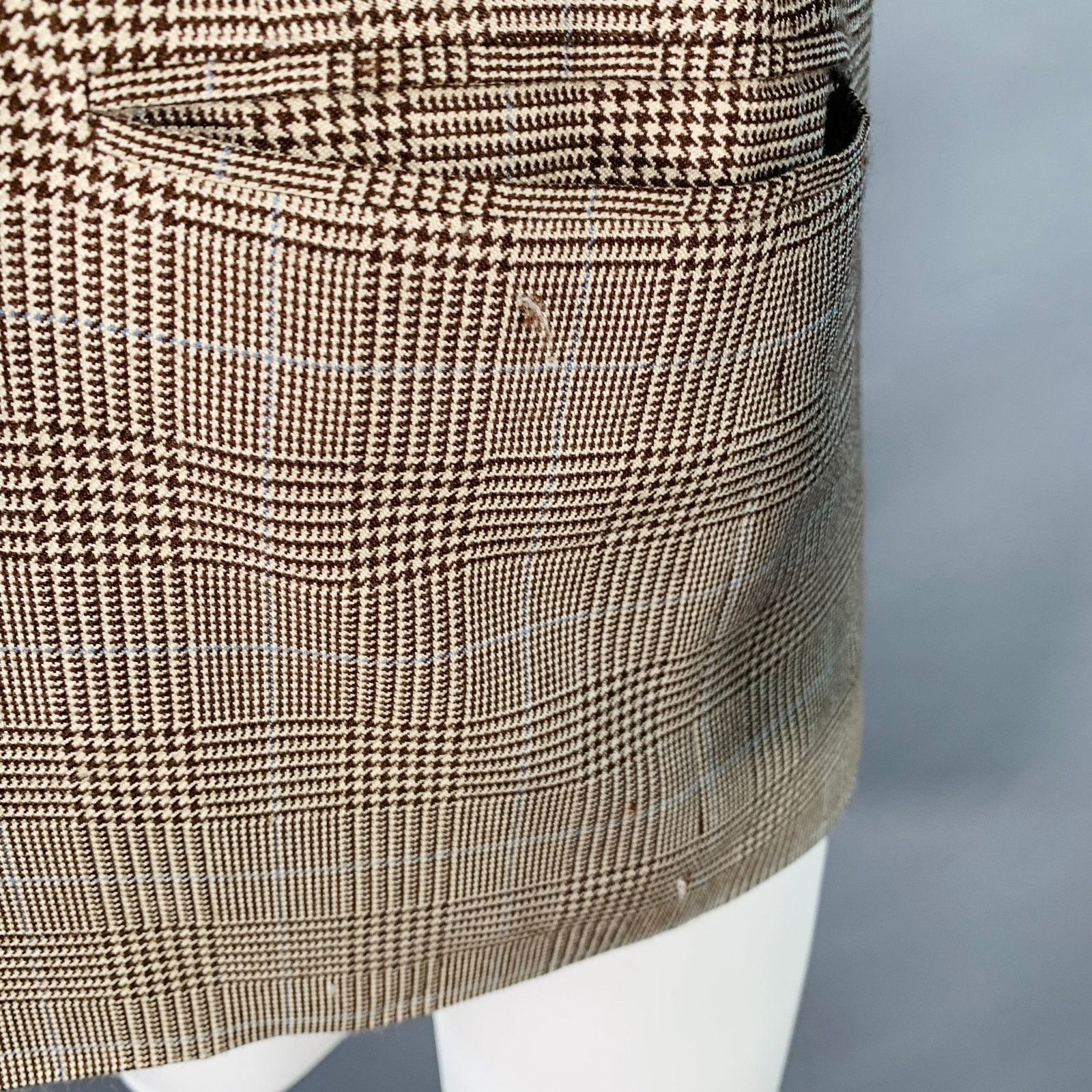 Ralph Lauren Size 38 Regular Brown Beige Plaid Cashmere Silk Sport Coat Size 38R - 8 Thumbnail