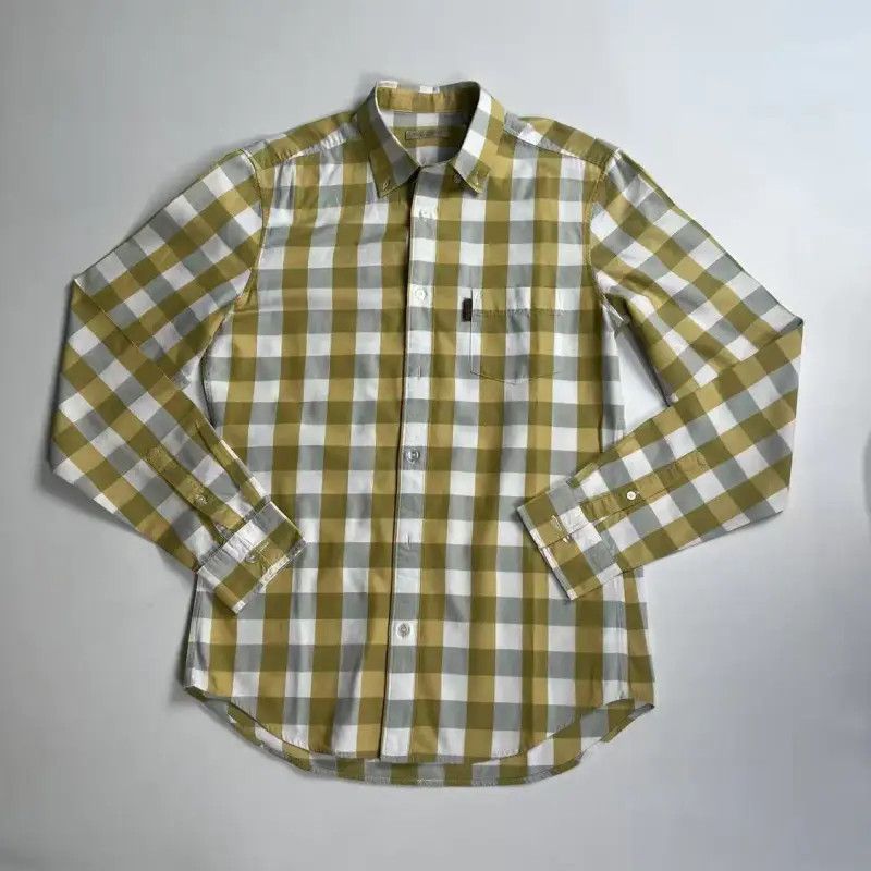 Burberry Burberry Yellow Checkered Cotton Shirt for Men Size US S / EU 44-46 / 1 - 1 Thumbnail