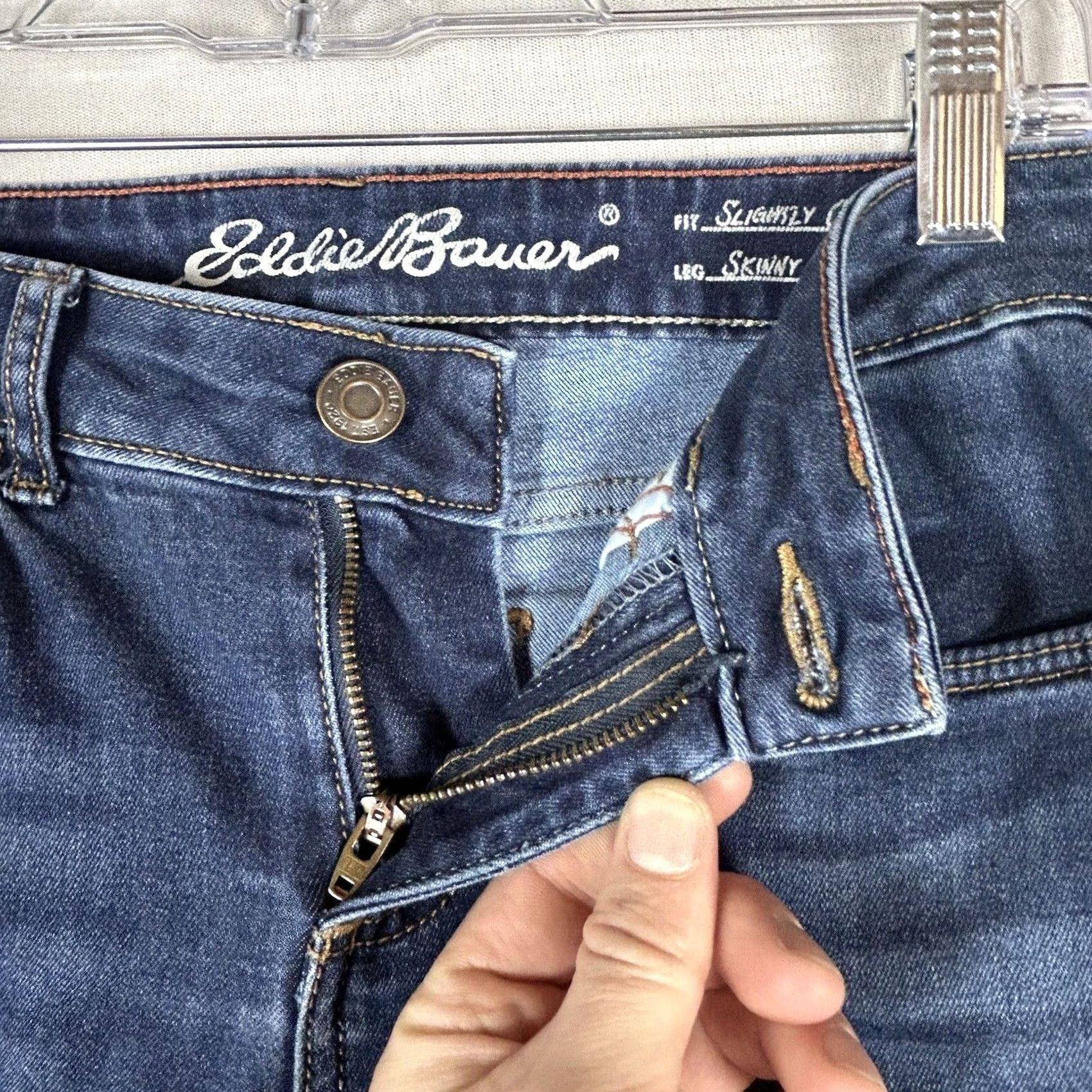Eddie Bauer Eddie Bauer Jeans Womens Size 2 Blue Denim Low Rise Ankle Skinny Straight Leg 28in Inseam"} Size 26" / US 2 / IT 38 - 3 Thumbnail