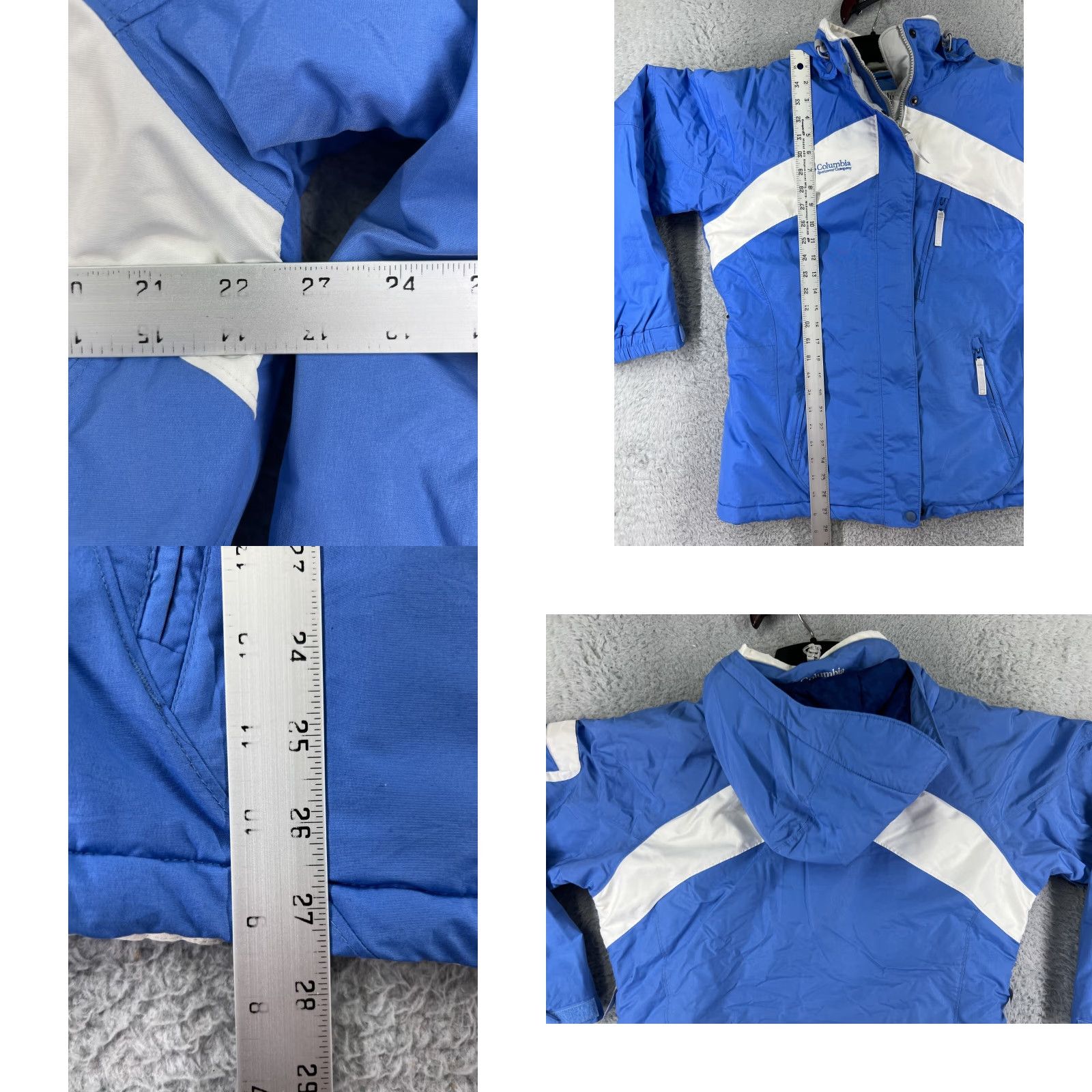 Vintage Columbia Womens Jacket XL Blue Nylon Hooded Full Zip Puffer Size XL / US 12-14 / IT 48-50 - 9 Thumbnail
