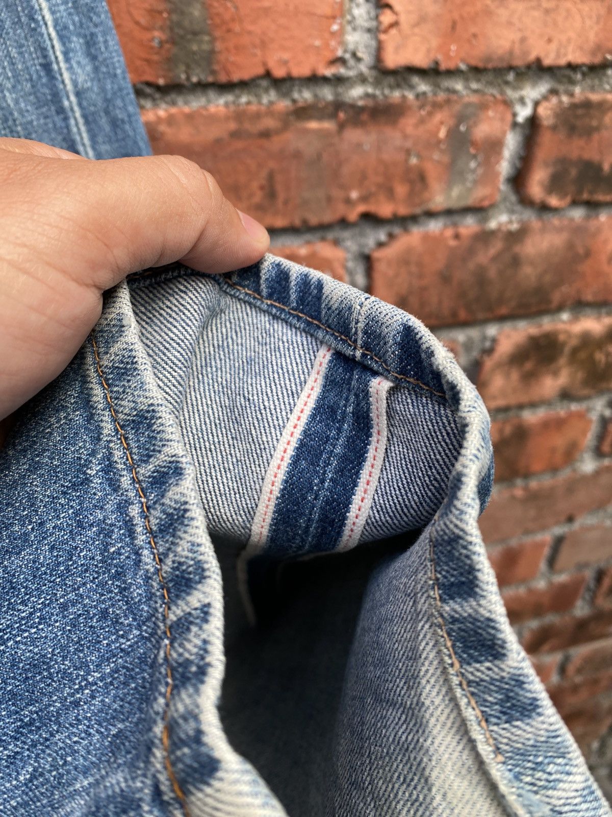 Levi's Vintage Clothing W33x30.5 Vintage levi's 502 redline big E made in JAPAN Size US 33 - 6 Thumbnail