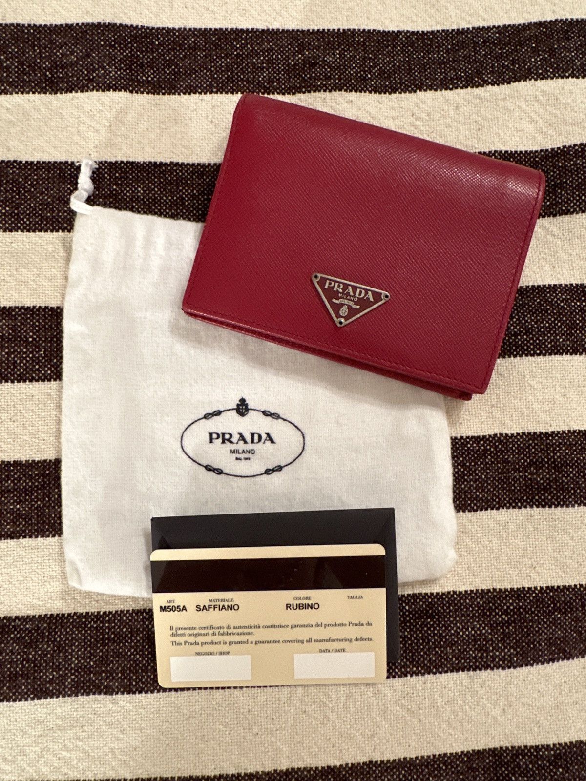 Prada Prada Red Saffiano Wallet Size ONE SIZE - 1 Thumbnail