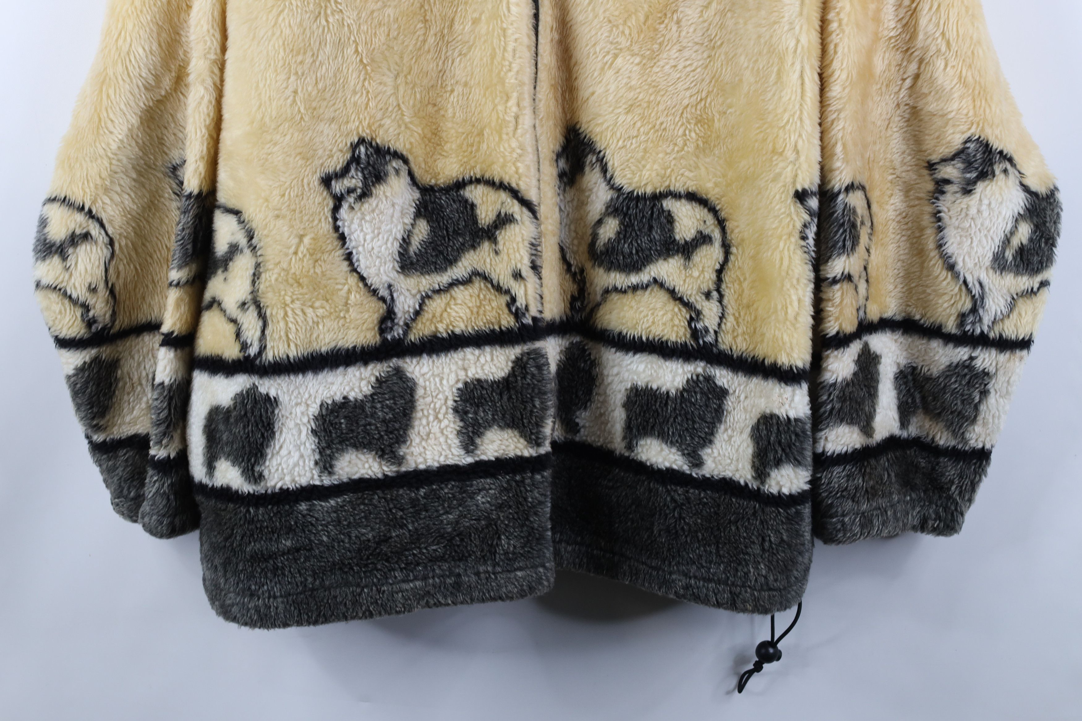 Vintage Vintage 90s Y2K Streetwear Dog All Over Print Fleece Jacket Size XXL / US 16-18 / IT 52-54 - 3 Thumbnail