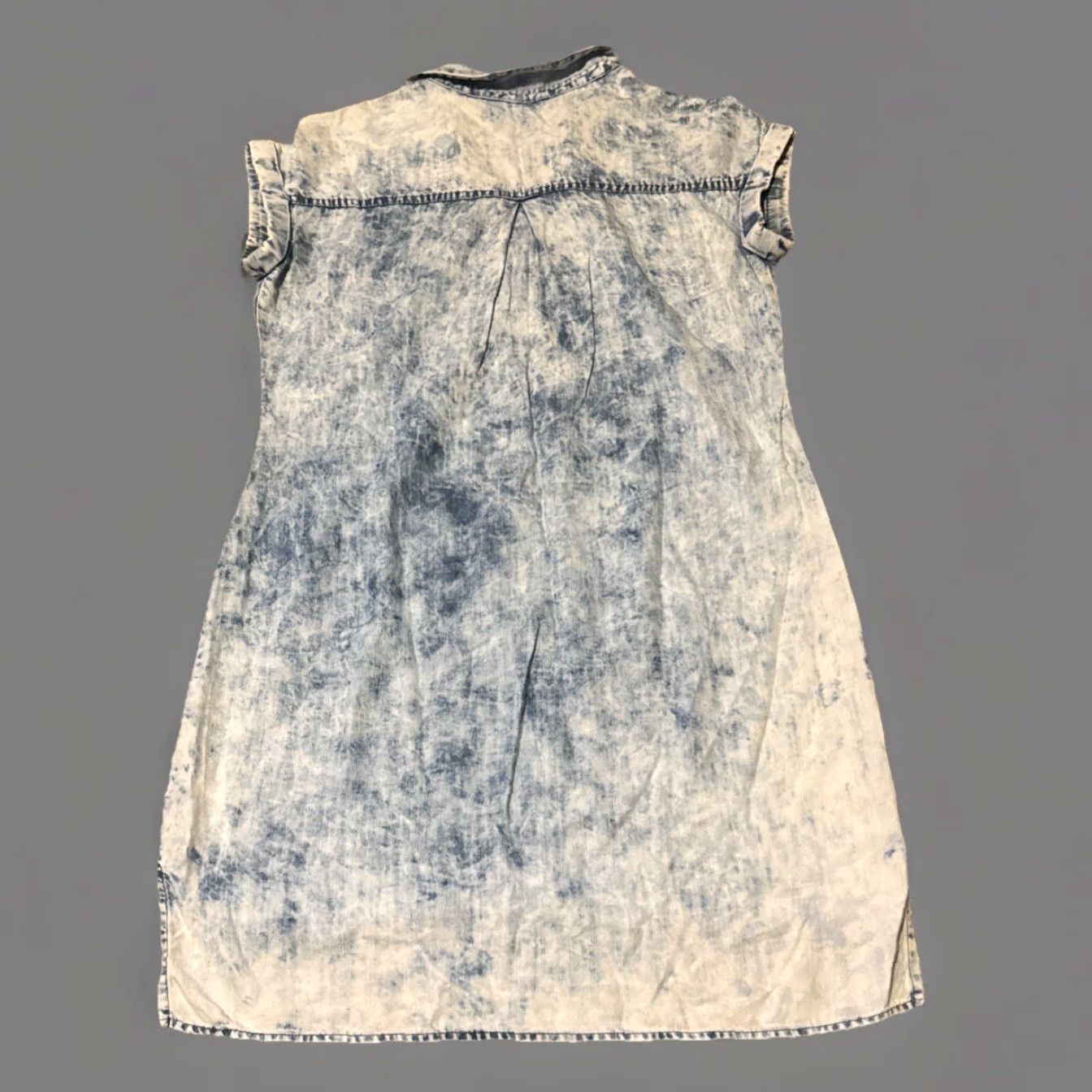 Vintage Rock & Republic Denim Dress Shirt Dress Sleeveless Collared A-Line  Small Women's Rock Color Blue Knee Length Cotton Denim Style Acid Wash |  Grailed