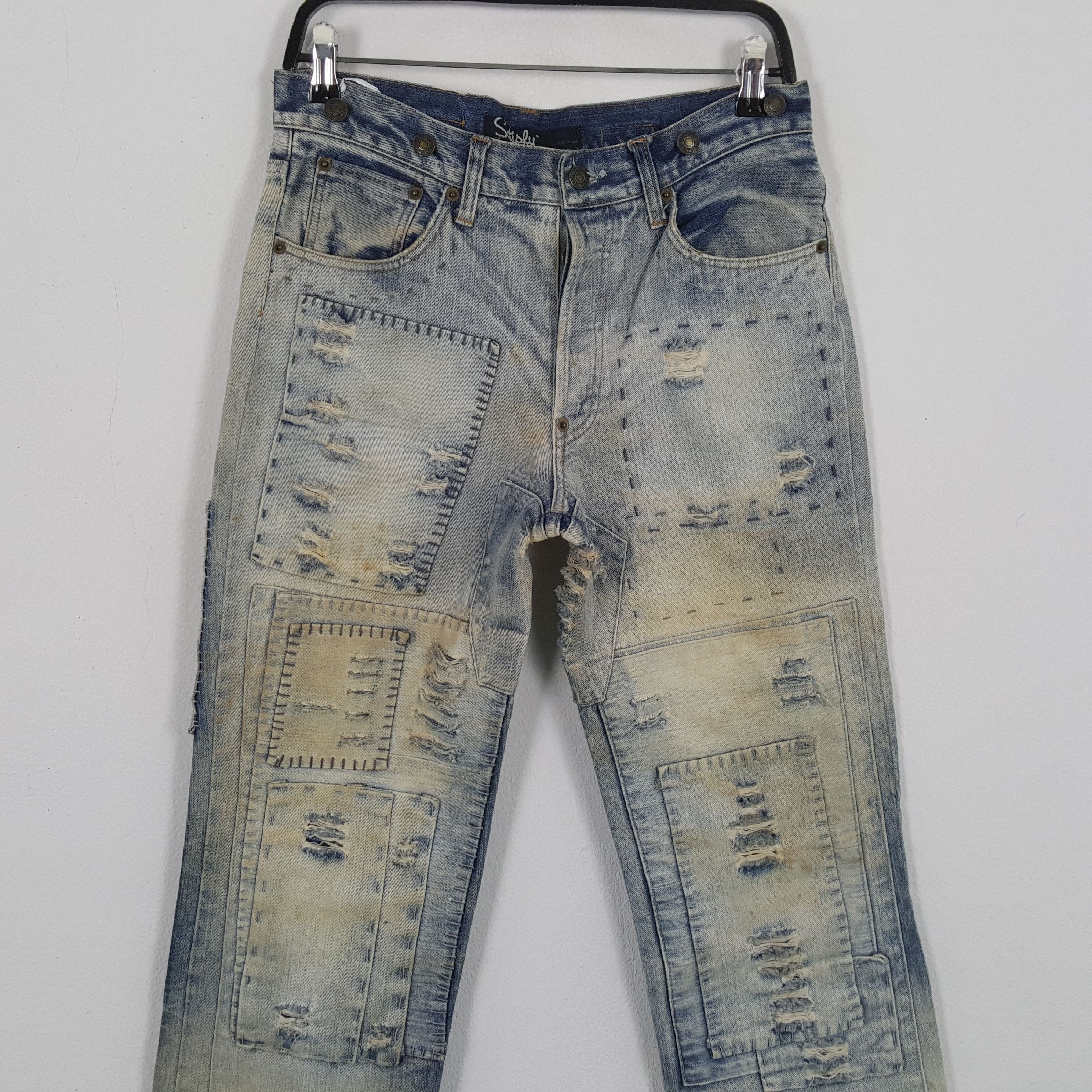 Satisfy × Vintage SATISFY Patchwork Style Fashion Rock Punk Design Jeans Size US 30 / EU 46 - 2 Thumbnail