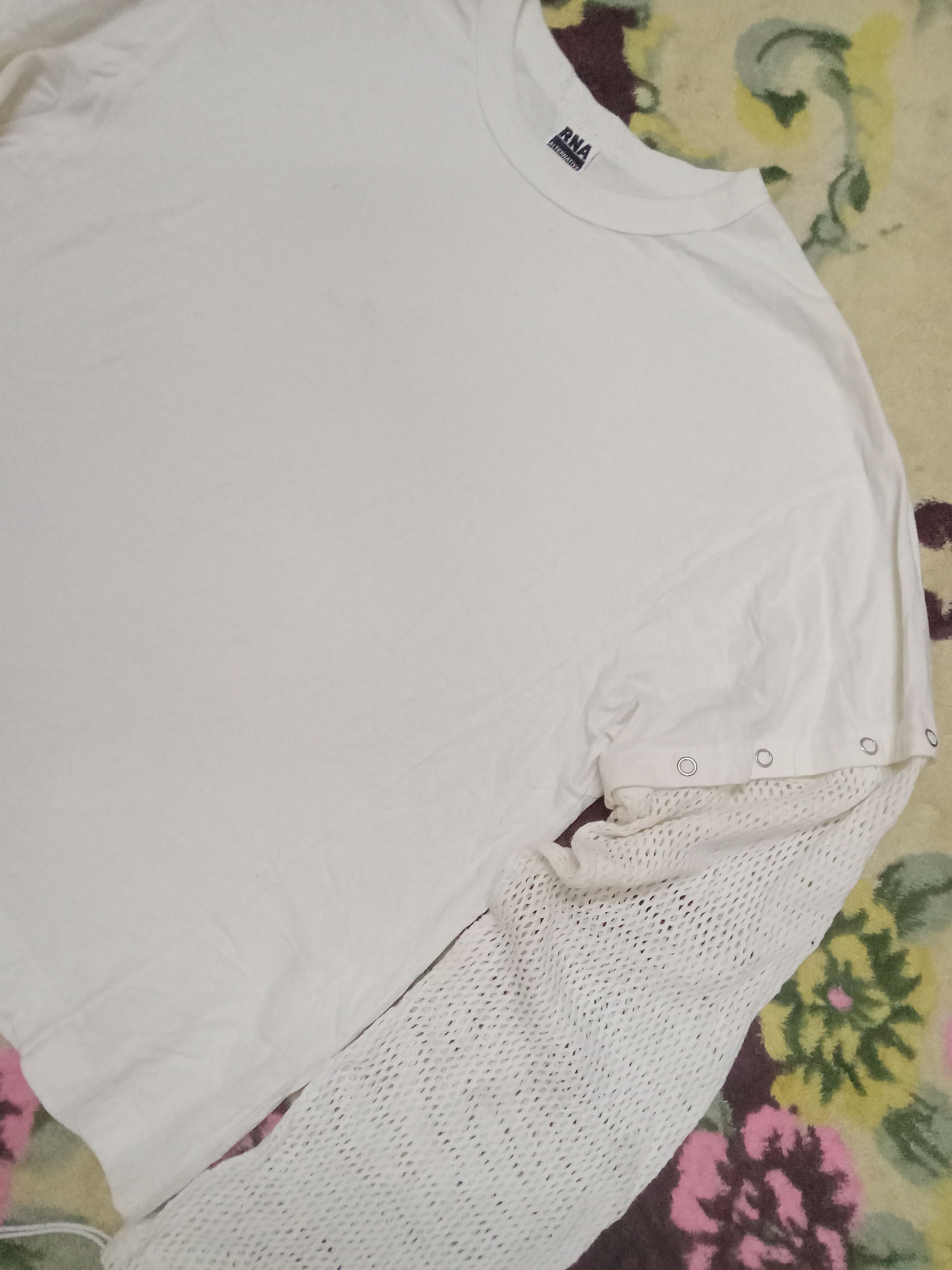Japanese Brand RNA Alternative Rare Design Mesh Sleeve Oversized T Shirt Size US M / EU 48-50 / 2 - 2 Thumbnail