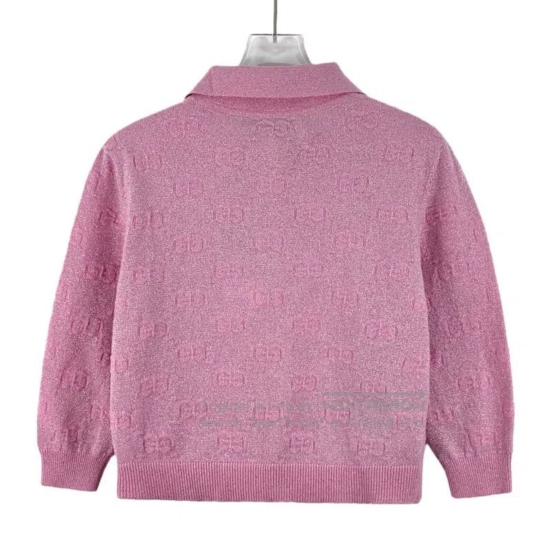 Gucci Gucci Pink logo jacquard full print wool lapel single-brea Size XXS / US 00 / IT 34 - 2 Thumbnail