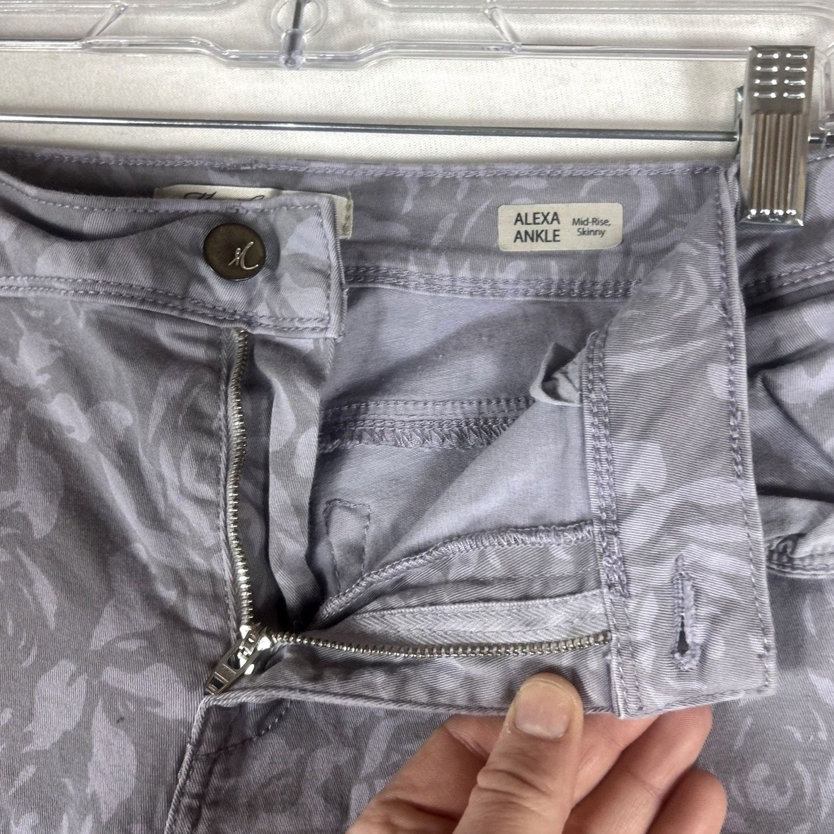 Mavi MAVI Alexa Croppes Ankle Jeans Womens 31 Gray Floral Skinny Denim Shirt Information? Size 24" / US 00 / IT 34 - 5 Thumbnail