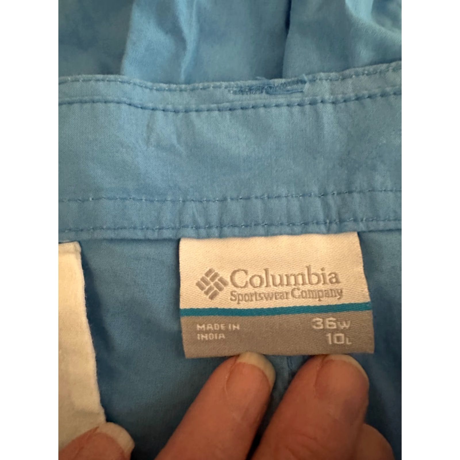 Vintage Columbia Shorts Mens 36x10 Light Blue Outdoor Hiking Camping Casual Light Cargo Regular Belt Loops Pockets Cotton Cotton Solid Size US 36 / EU 52 - 3 Thumbnail