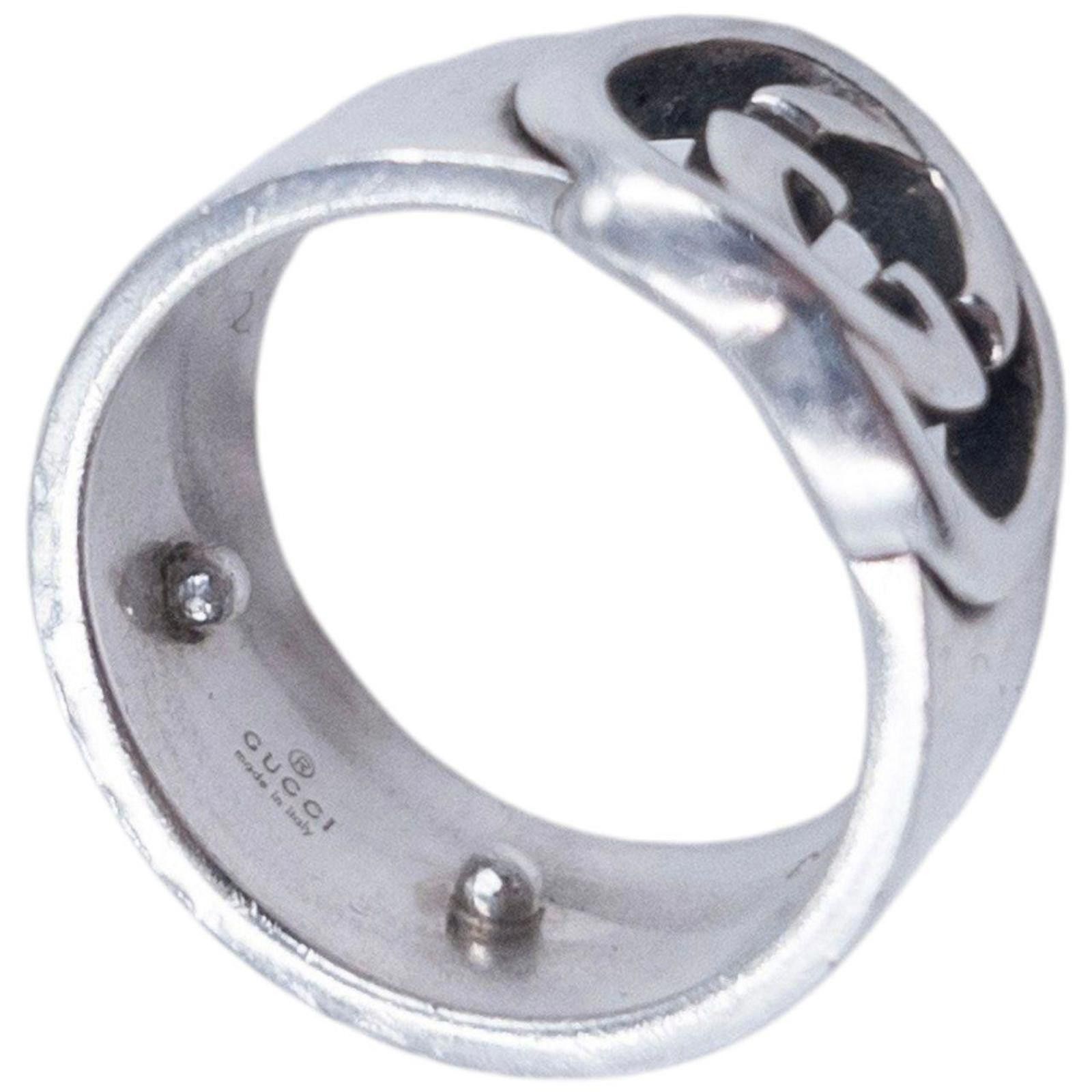 Gucci Vintage 2000s Gucci Silver Logo Ring Size ONE SIZE - 4 Thumbnail