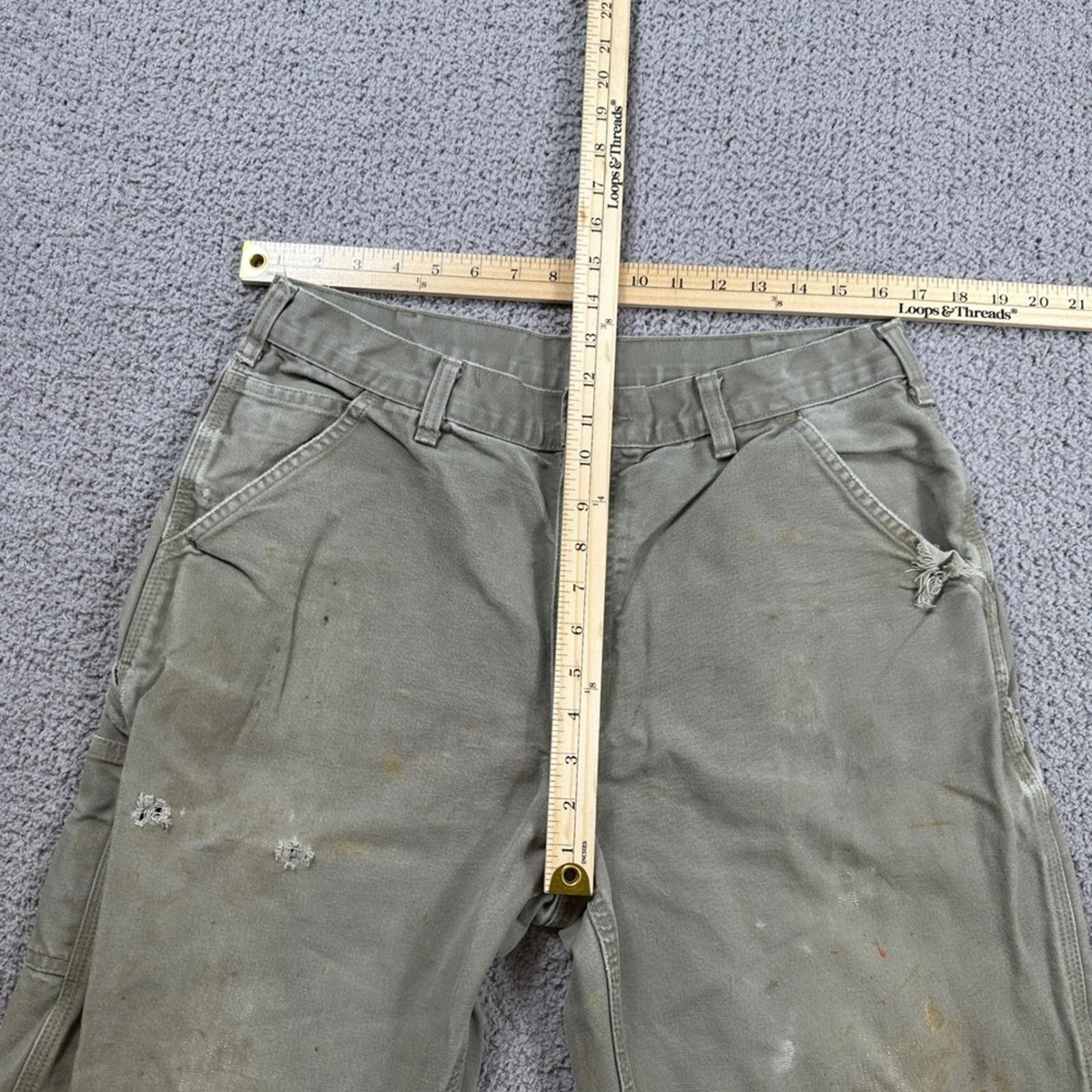Carhartt Carhartt Mens 34x34 B11 Tan Carpenter Work Pants Distressed Size US 34 / EU 50 - 3 Thumbnail
