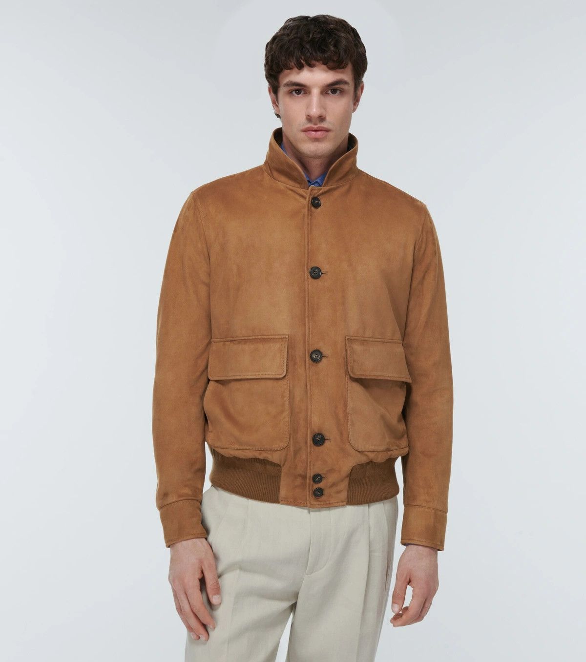 Loro Piana o1w1db10724 Spagna Leather Bomber Jacket in Brown Size US XXL / EU 58 / 5 - 3 Thumbnail