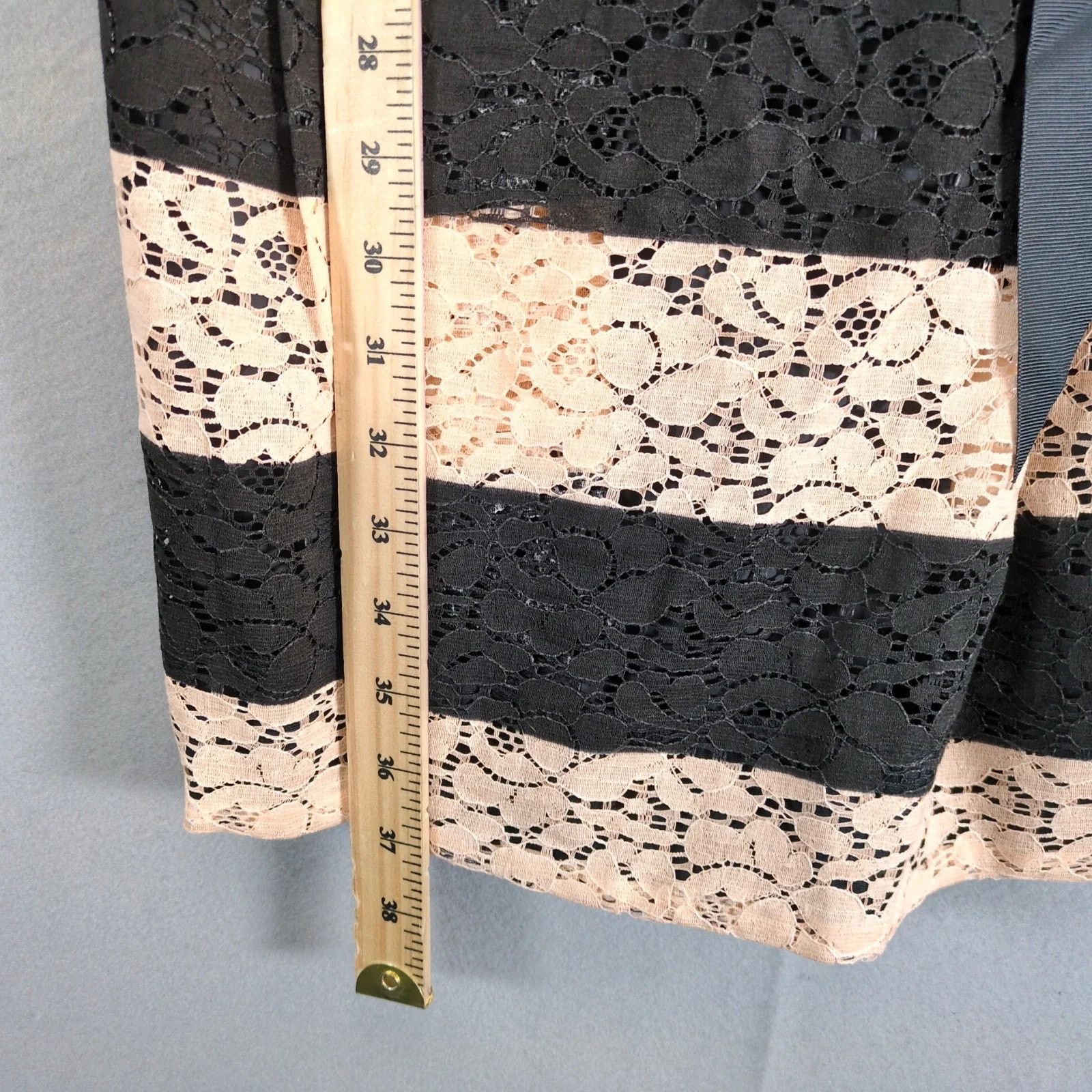 Other Robbie Bee Striped Black & Peach Lace Fit & Flare Dress 14 Size XL / US 12-14 / IT 48-50 - 7 Thumbnail