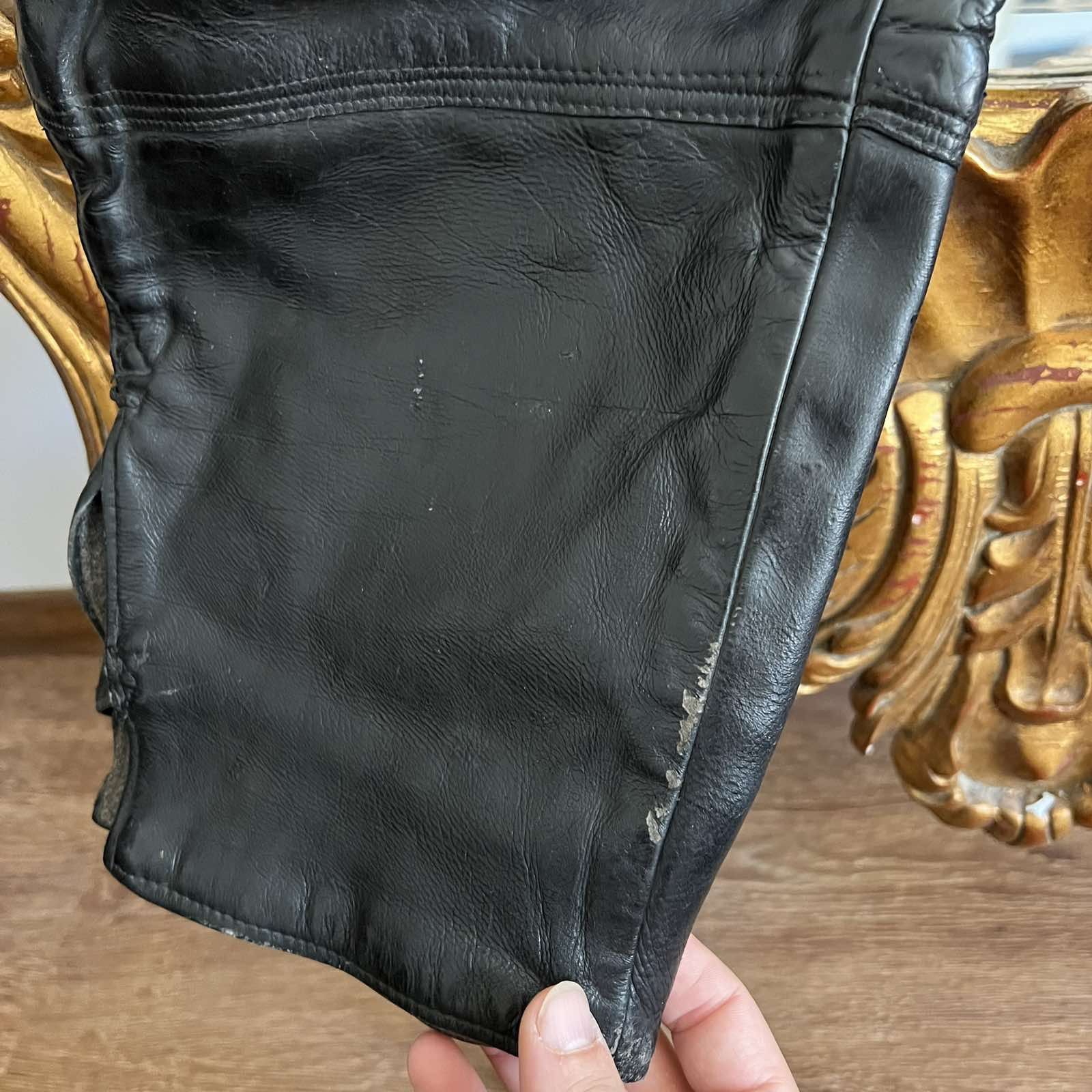 Vintage Vintage Antique 1940s WW2 European Army Flying Leather Pants Size US 34 / EU 50 - 6 Thumbnail