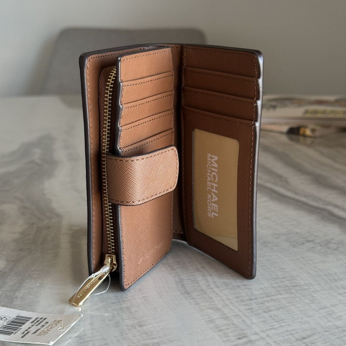 Michael Kors Michael Kors Medium Crossgrain Brown Leather Wallet Size ONE SIZE - 6 Thumbnail