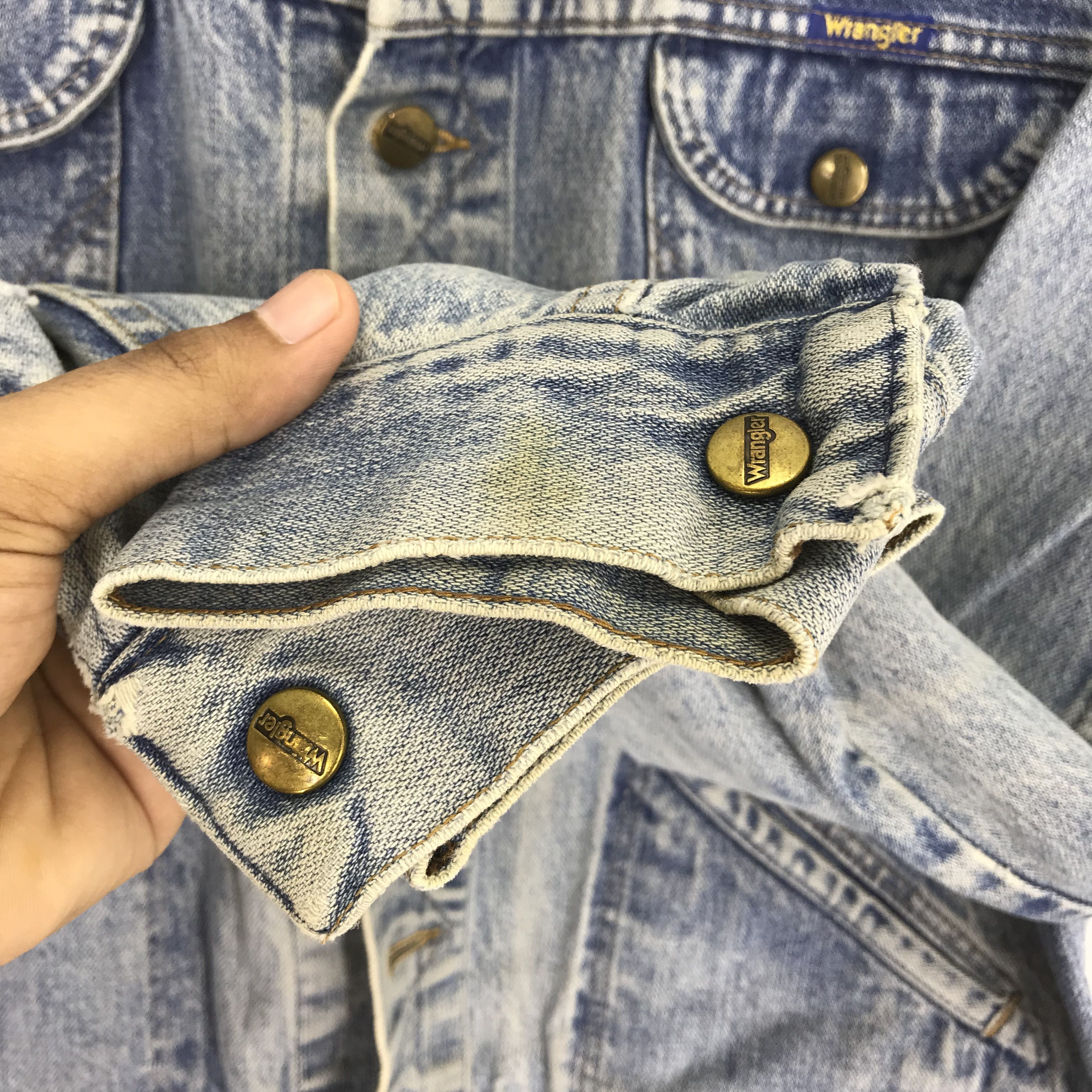 Vintage × Wrangler Vintage 90s Wrangler Stone Wash Denim Jeans Trucker Jacket Size US M / EU 48-50 / 2 - 8 Thumbnail