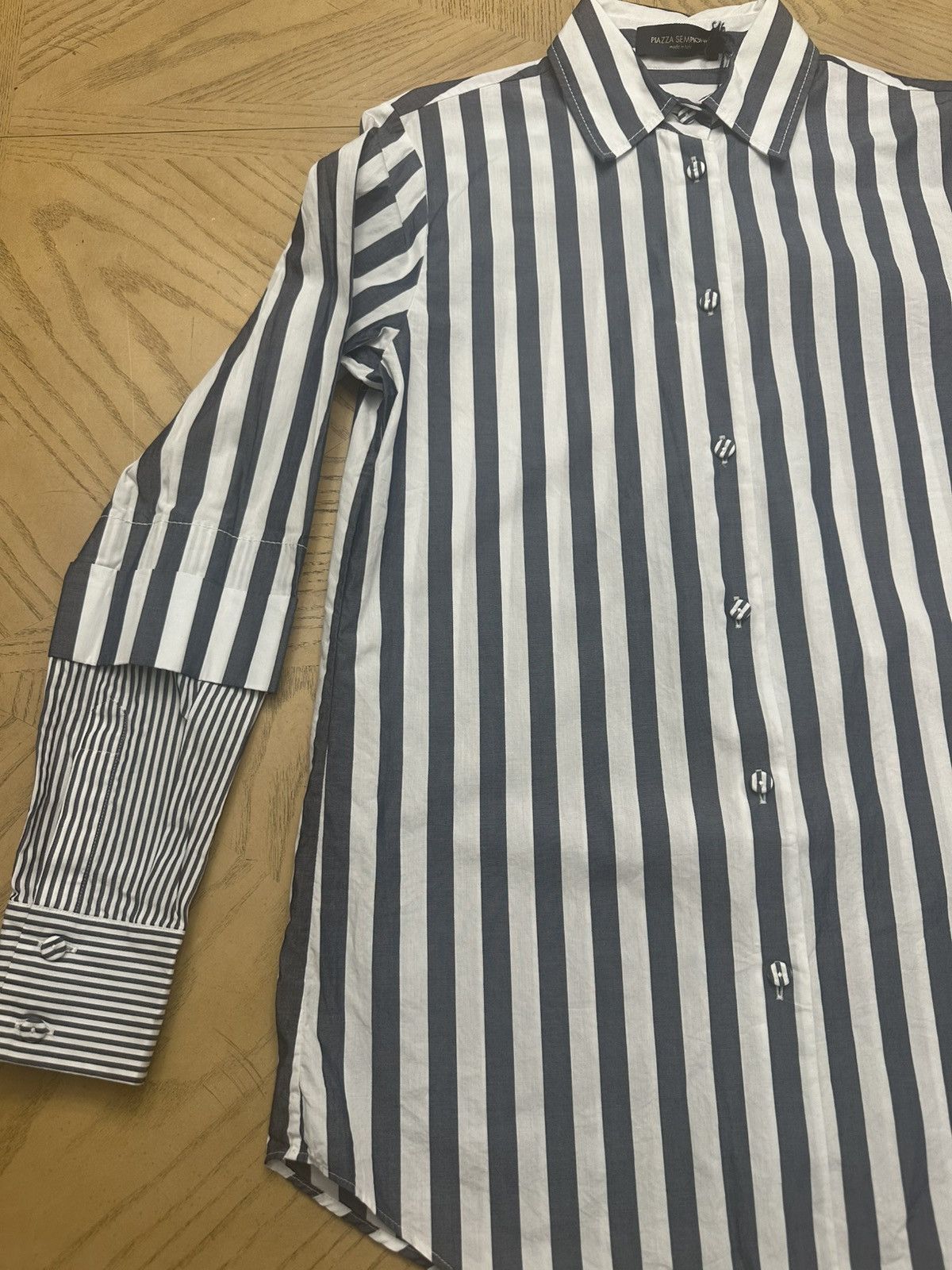 Piazza Sempione PIAZZA SEMPIONE Striped Shirt Blue and white Size M / US 6-8 / IT 42-44 - 3 Thumbnail