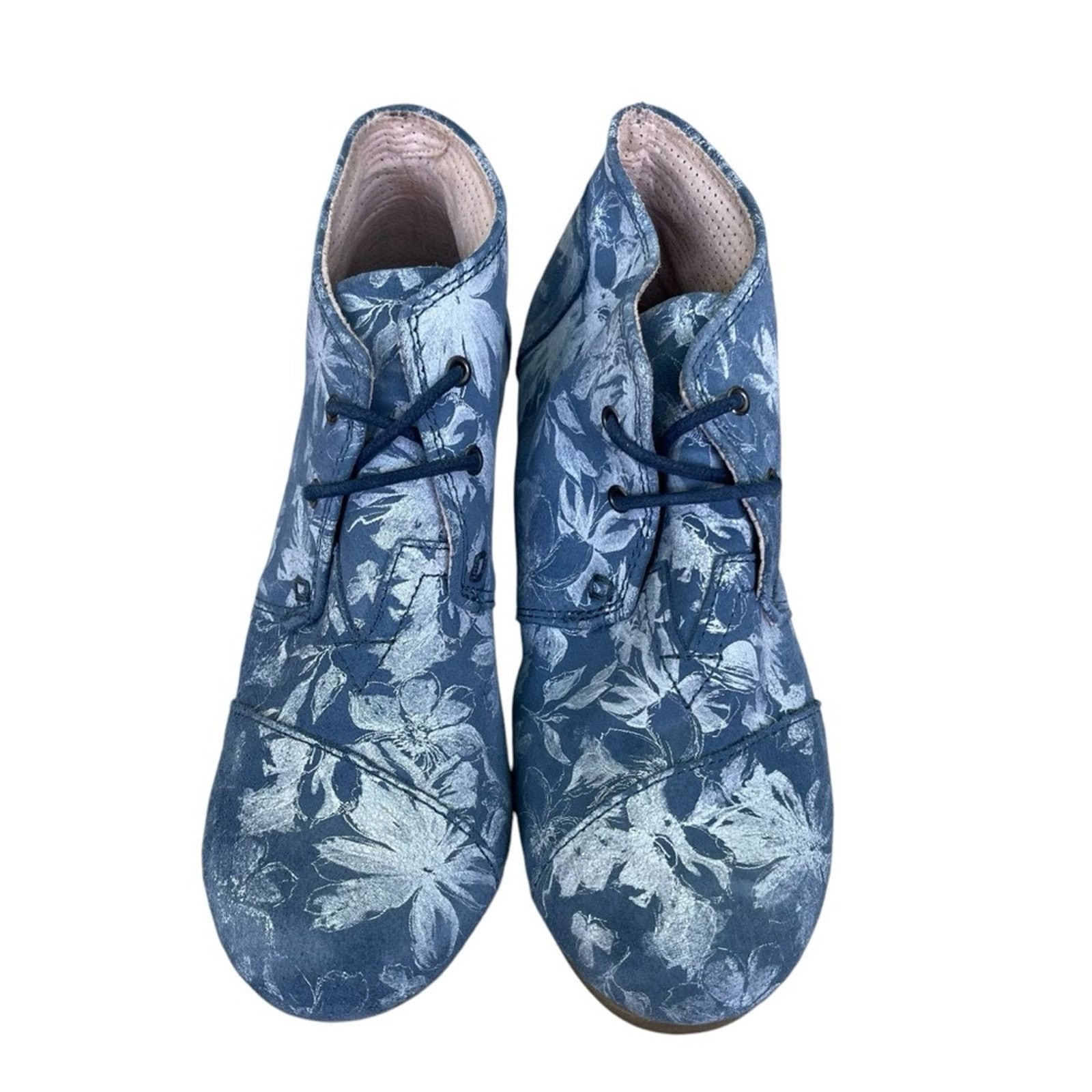 Toms Toms Floral Lace-Up Wedge Heel Ankle Boot Size 7.5 Medium Size US 7.5 / IT 37.5 - 6 Thumbnail