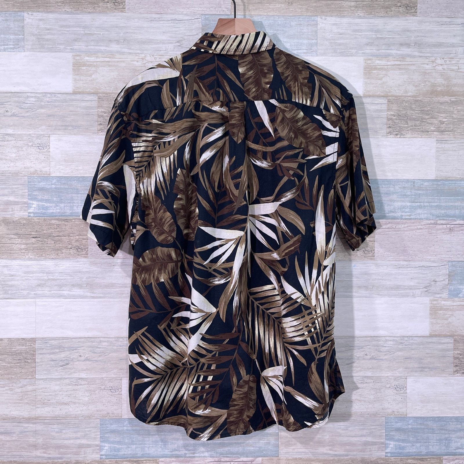 Old Navy OLD NAVY Tropical Palm Slim Fit Shirt Brown Mens XL Size US XL / EU 56 / 4 - 3 Thumbnail