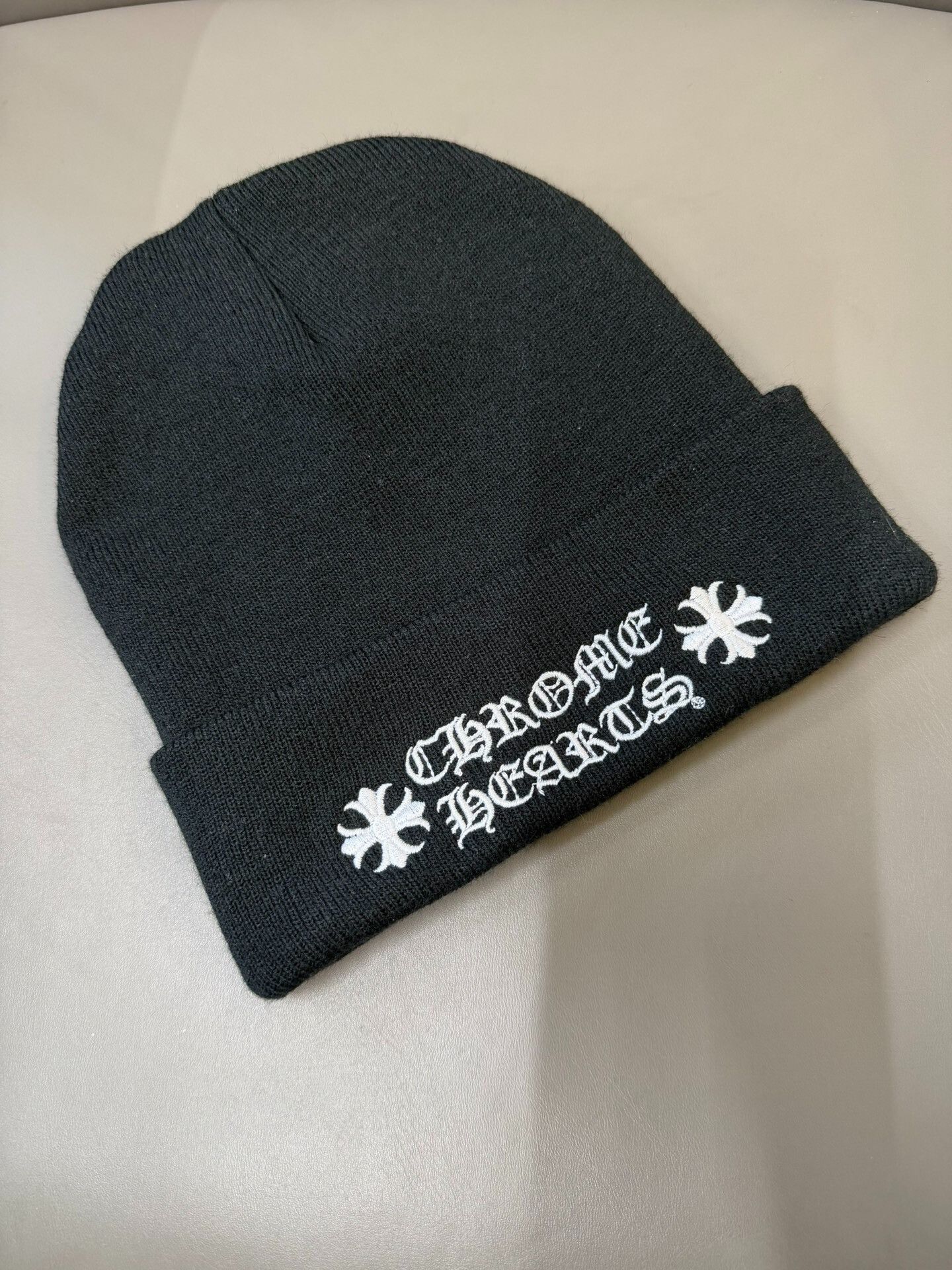 Chrome Hearts Chrome Hearts Embroidered Logo Knit Beanie Size ONE SIZE - 1 Thumbnail