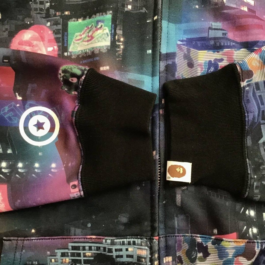Bape 🔥2XL🔥 BAPE NEON TOKYO Shark Full Zip Hoodie a bathing ape Size US XXL / EU 58 / 5 - 6 Thumbnail