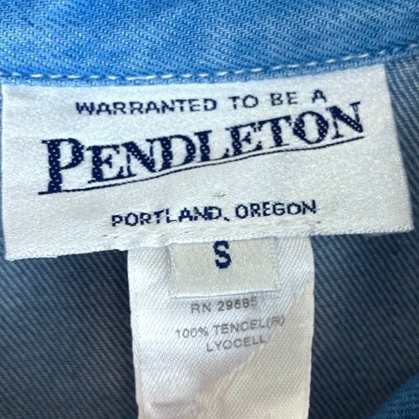 Pendleton Pendleton Womens Shirt Blue Chambray Tencel Button-Down Long Sleeve Small Size S / US 4 / IT 40 - 6 Thumbnail