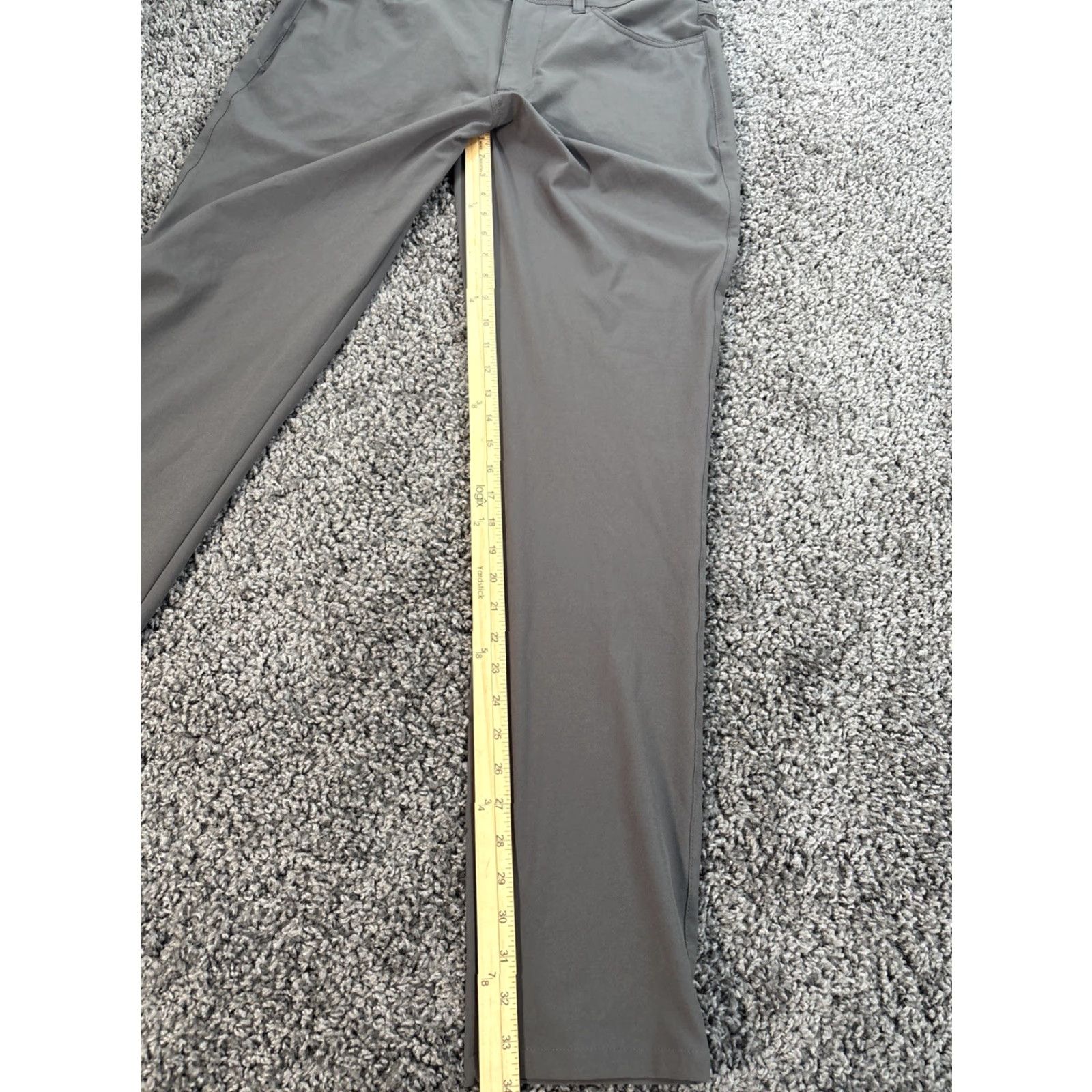 Mizzen+Main MIZZEN + MAIN Pants Men 34x34 Helmsman Slim Fit Gray Performance Satin Zip Size US 34 / EU 50 - 2 Thumbnail