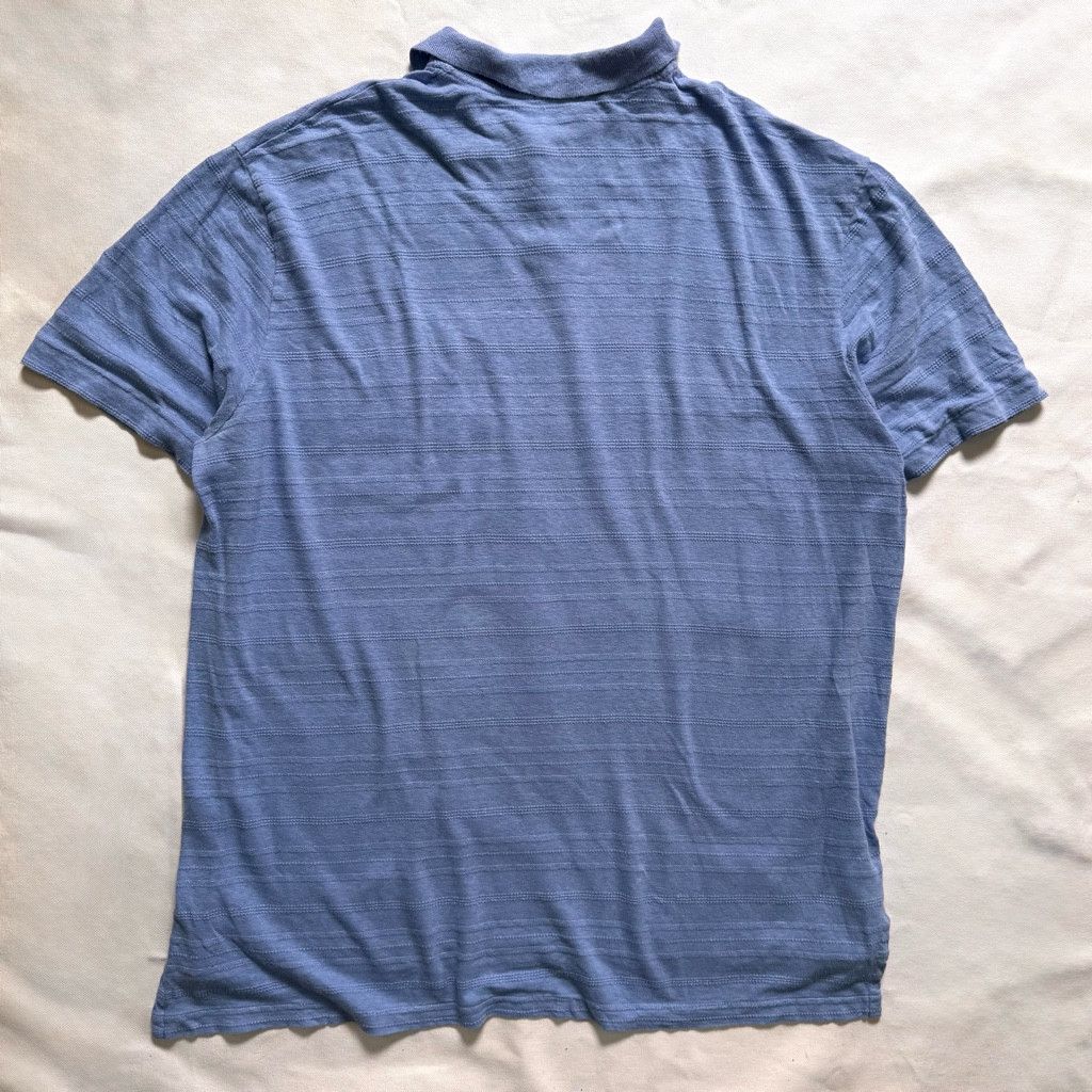 Polo Ralph Lauren Polo Ralph Lauren Blue Linen Cotton Textured Stripe Knit Size US XL / EU 56 / 4 - 3 Thumbnail