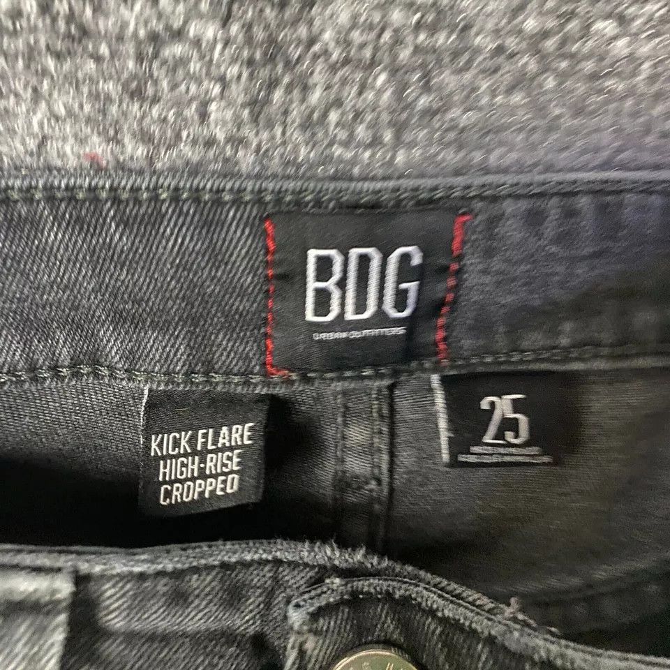 Bdg BDG Jeans Women's 25 Kick Flare Crop Cut Off Denim Cotton Size 25" / US 0 / IT 36 - 8 Thumbnail