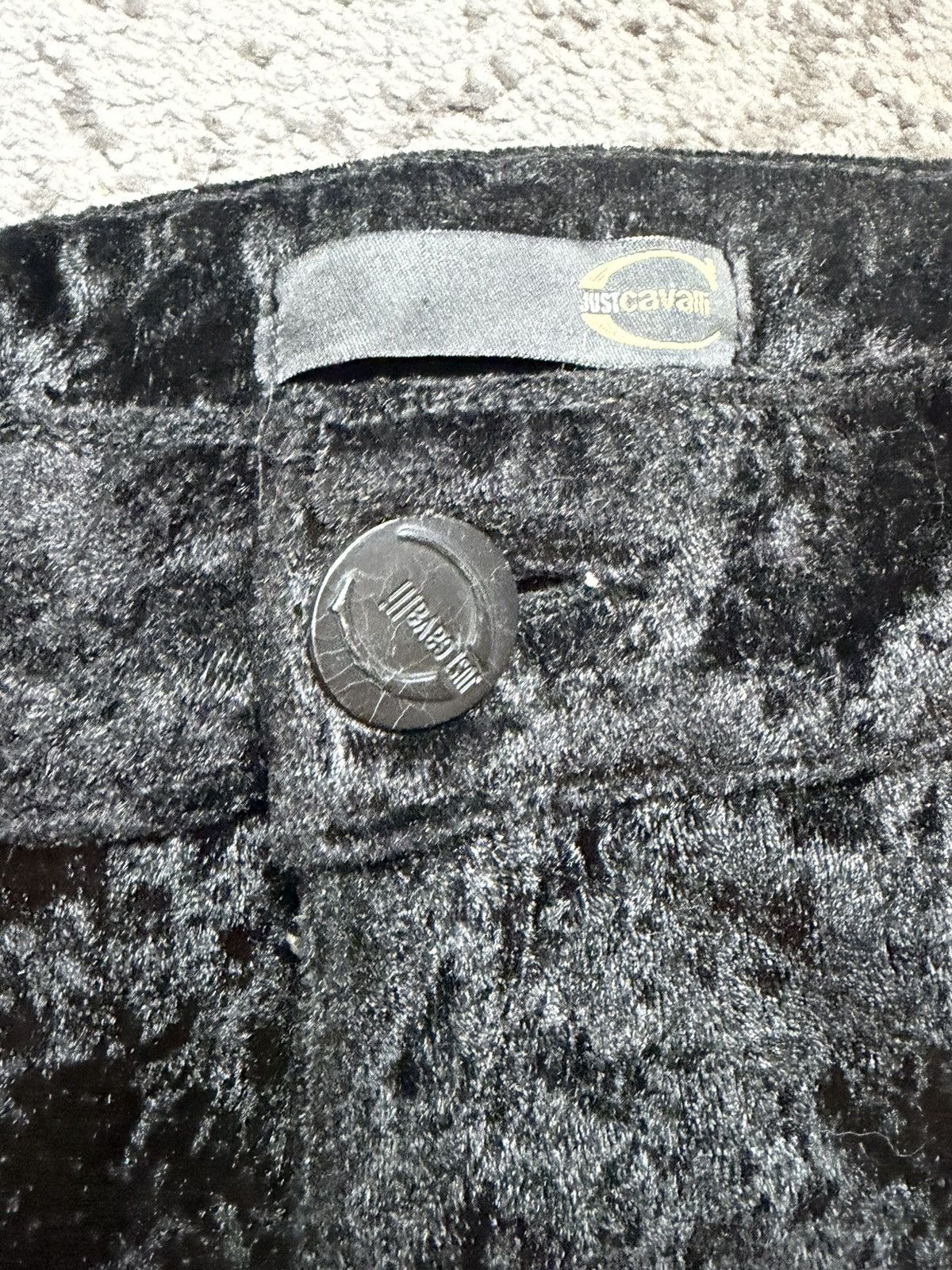 Just Cavalli Vintage y2k Just Cavalli Velvet Metal Logo Luxury Black pant Size 24" / US 00 / IT 34 - 3 Thumbnail