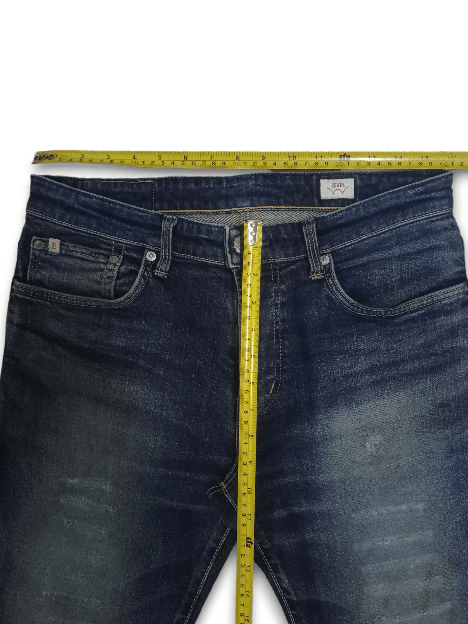 Edwin Vintage Japan Edwin ED03 Blue Wash Distressed Jeans 32x25 Size US 32 / EU 48 - 9 Thumbnail