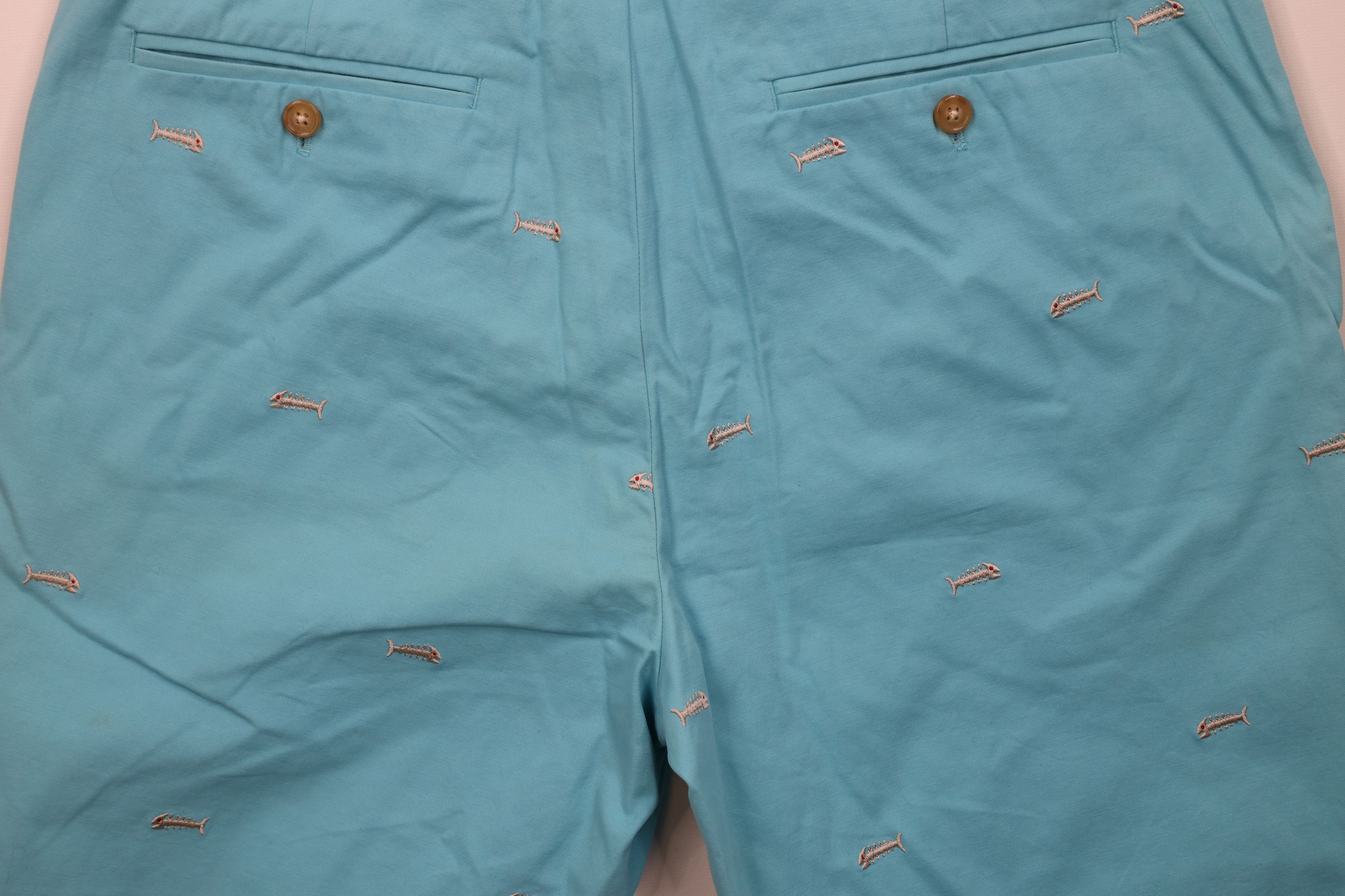 J.McLaughlin J Mclaughlin Fish Bone All Over Print Golf Chino Shorts Blue Size US 36 / EU 52 - 12 Thumbnail