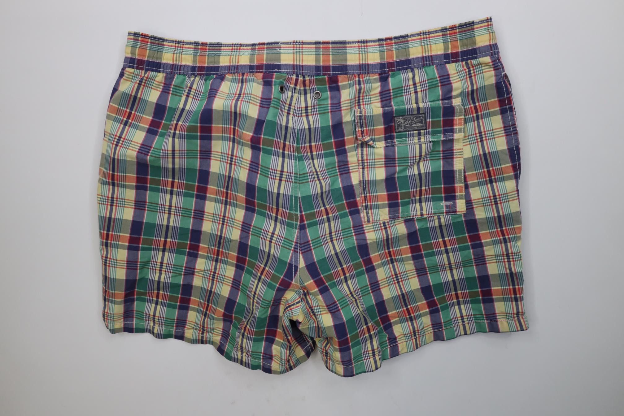 Polo Ralph Lauren Vintage 90s Y2K Ralph Lauren Madras Lined Shorts Swim Trunk Size US 34 / EU 50 - 11 Thumbnail