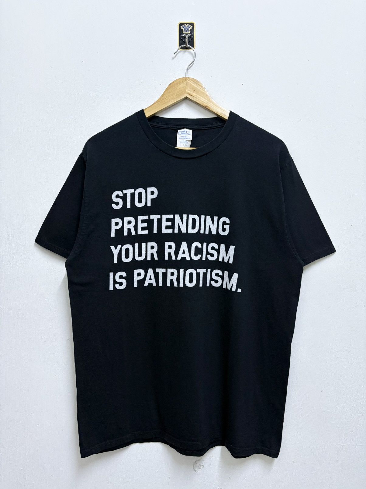 Vintage 2000’s Wording - Stop Racism into Patriotism T-Shirt Size US L / EU 52-54 / 3 - 1 Thumbnail
