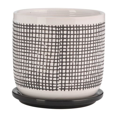 Designer × Homemade 6" MESH DESIGN PLANTER W/ SAUCER, GRAY Size US L / EU 52-54 / 3 - 4 Thumbnail