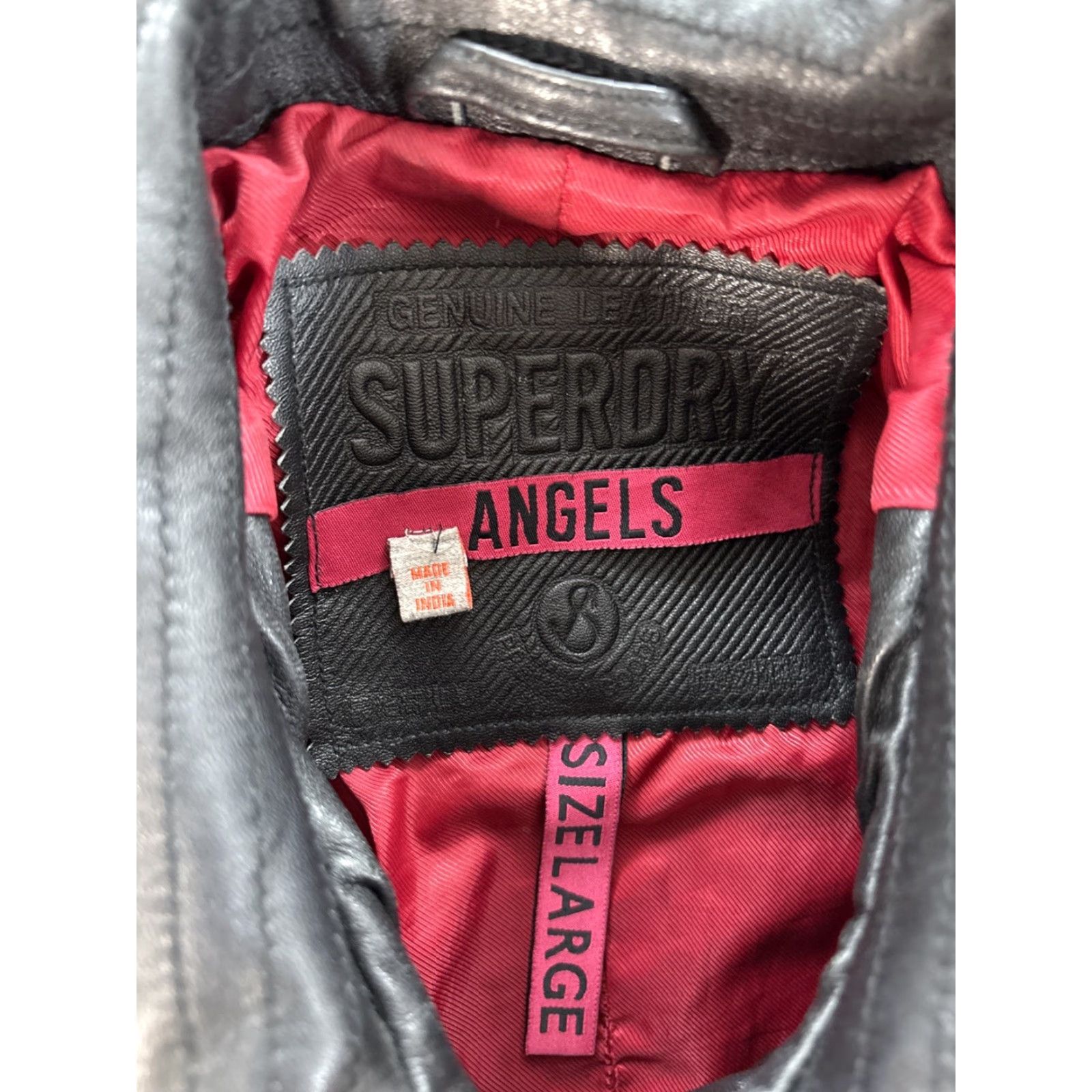 Superdry Superdry Leather Biker Jacket Women Full Zip L Black Size L / US 10 / IT 46 - 4 Thumbnail