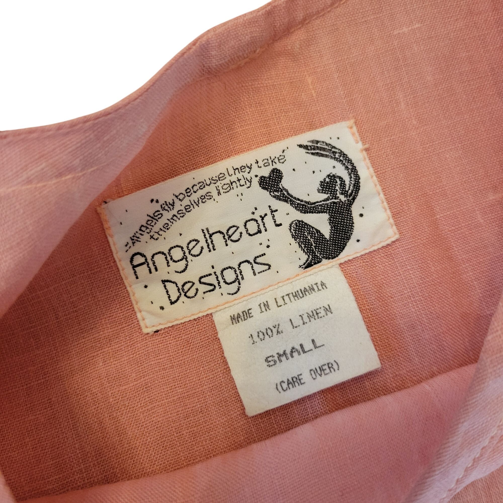 FLAX Flax Angelheart S Pink Linen Apron Dress Lagenlook Country H Size S / US 4 / IT 40 - 2 Thumbnail