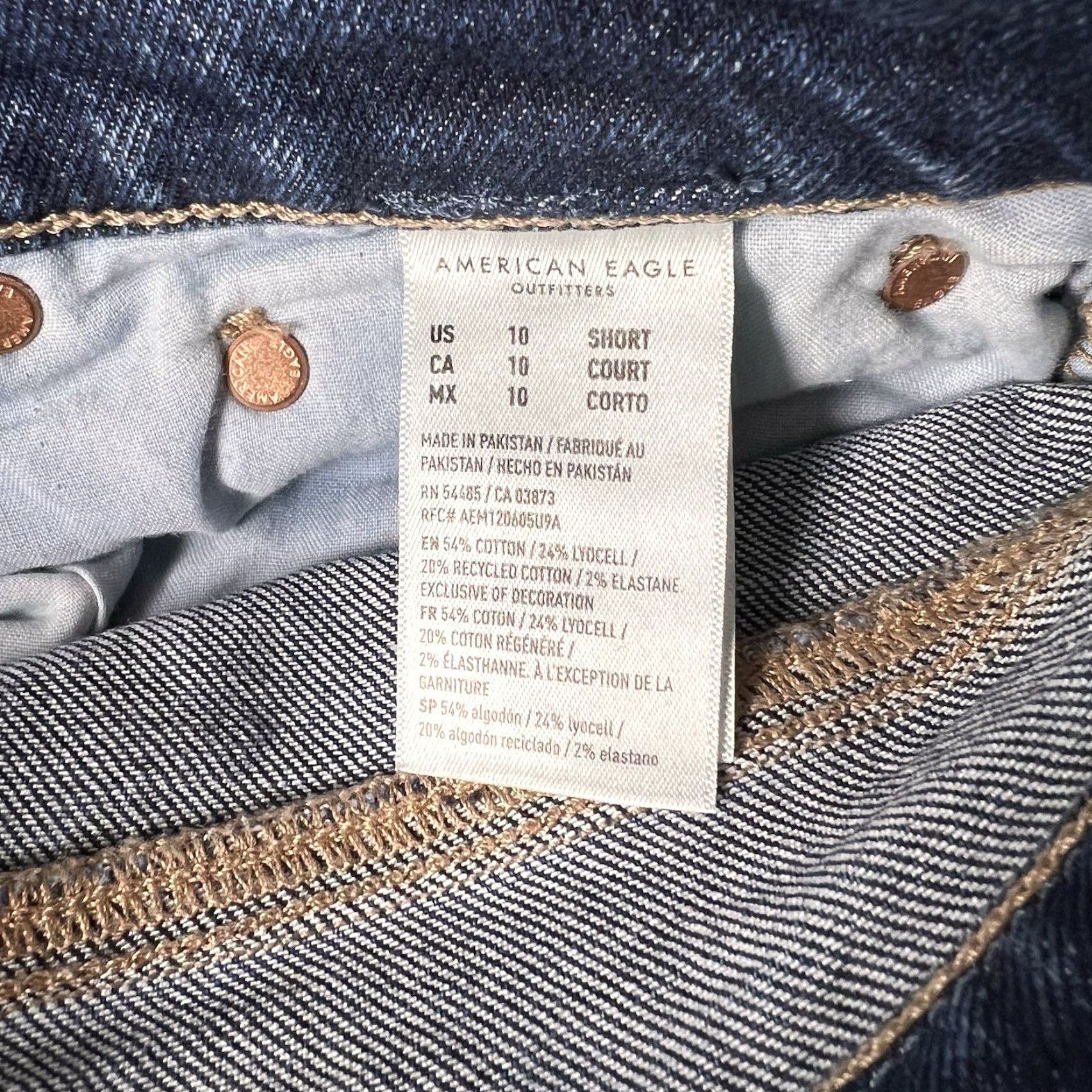 American Eagle Outfitters American Eagle Outfitters Jeans Womens 10 Short Blue Super High Rise Straight Stretch Denim Size 24" / US 00 / IT 34 - 3 Thumbnail