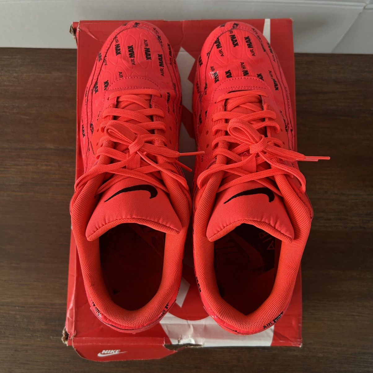 Nike Nike Air Max 90 Red Just Do It Pack Bright Crimson M10/W11.5 Size US 10 / EU 43 - 5 Thumbnail