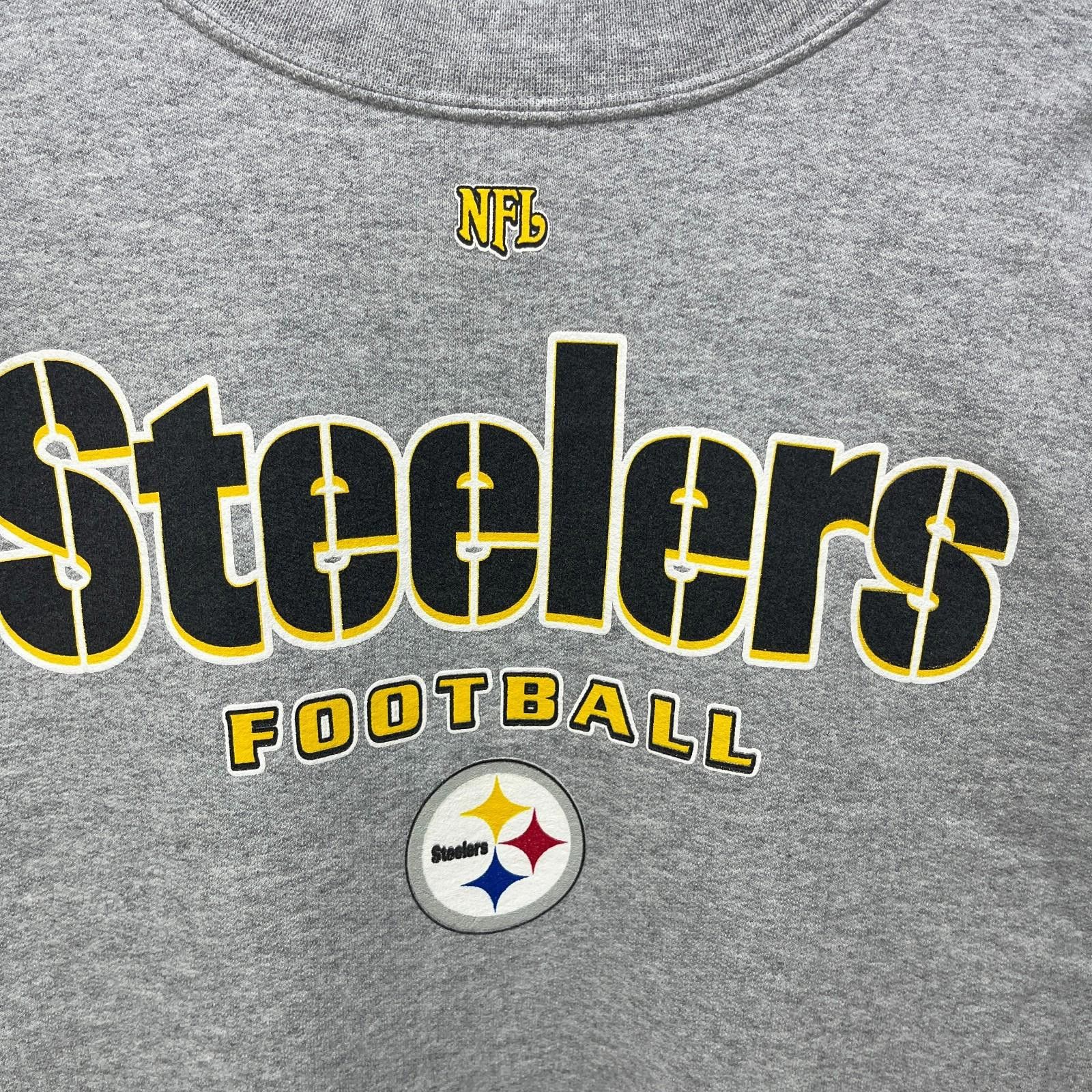 Designer Vintage NFL Pittsburgh Steelers Gray Crewneck Sweatshirt Size ONE SIZE - 3 Thumbnail