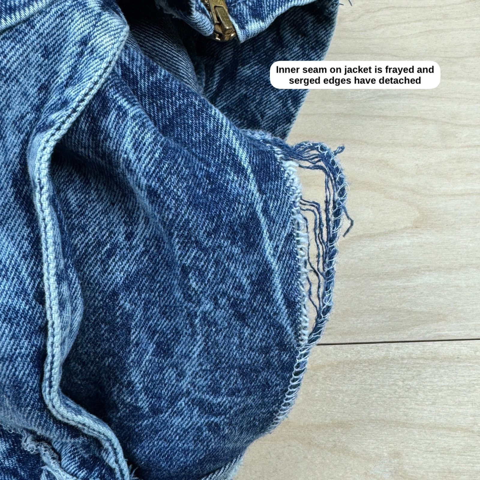 Vintage 1980s Acid Wash Denim Embellished Moto Jacket and Skirt Set Size 28" / US 6 / IT 42 - 4 Thumbnail