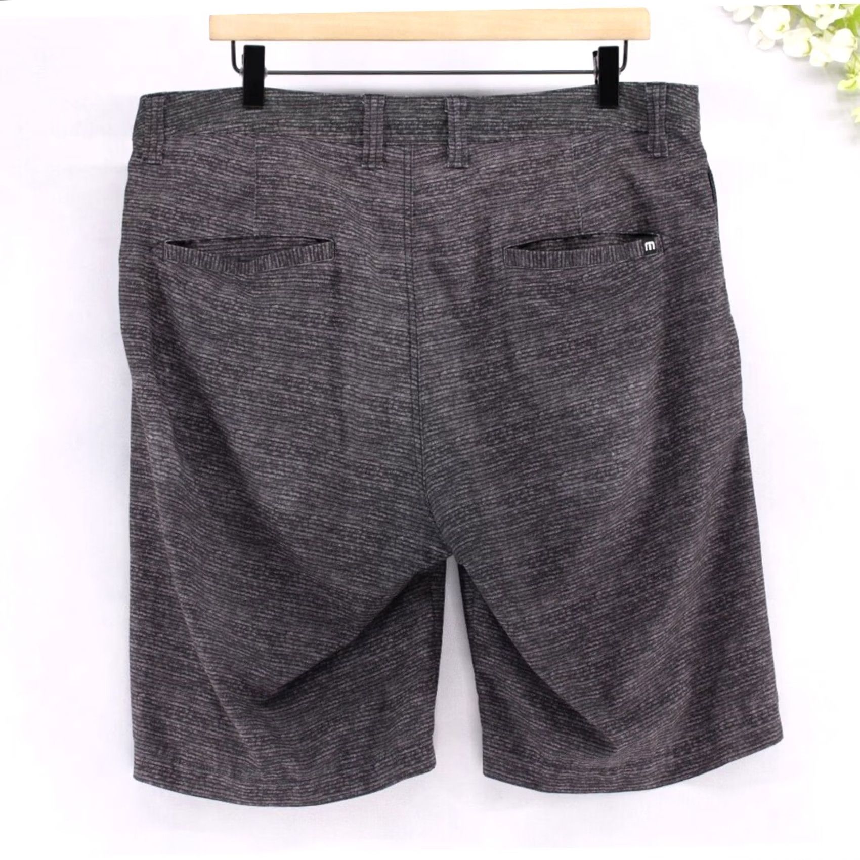 TravisMathew Travis Mathew Men's Golf Shorts Performance Tech Stretch Traveler Gray 34 Short Casual Chino Breathable Pockets Regular 34in Waist Inseam 10in Size US 34 / EU 50 - 2 Thumbnail