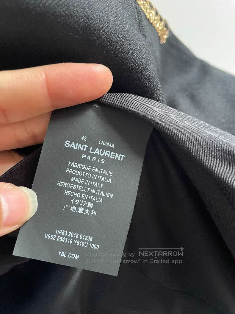Saint Laurent Paris Saint Laurent Paris Gold Trimmed Suit Size US S / EU 44-46 / 1 - 3 Thumbnail