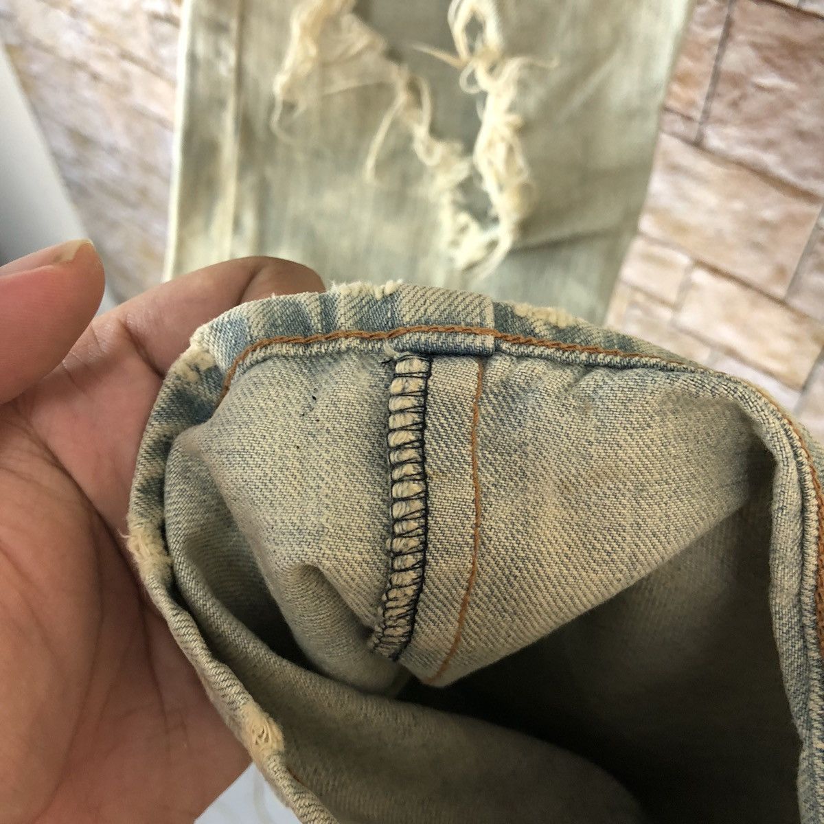 Japanese Brand Jacky Gear japan Blue ripped Distressed Denim Pants #A950 Size US 30 / EU 46 - 11 Thumbnail