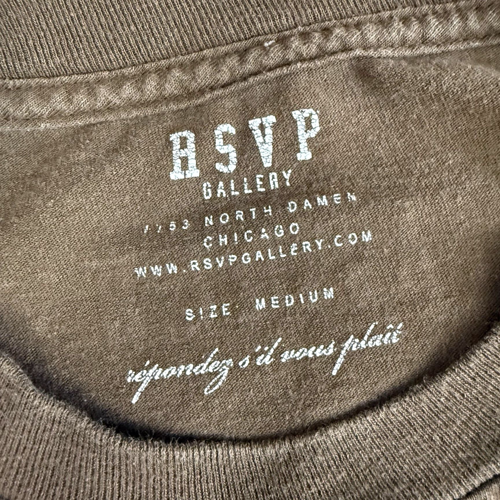 Essentials RSVP Gallery T Shirt Adult M Brown Chicago Streetwear Graphic Print Logo 90s Sports Mens Regular Crew Neck Short Sleeve Vintage No Size US M / EU 48-50 / 2 - 3 Thumbnail