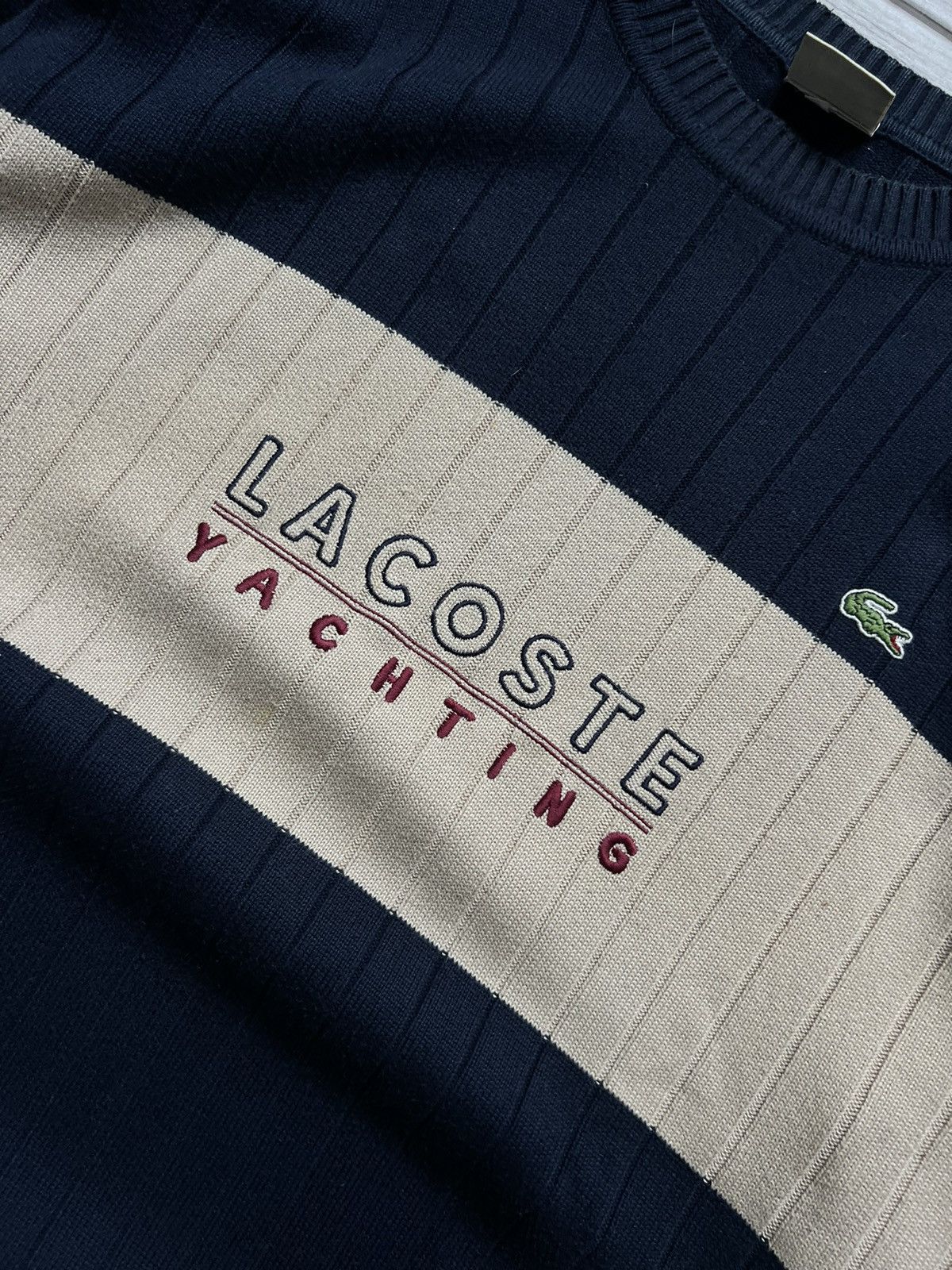 Lacoste Vintage 90s Lacoste Sweatshirt Stripe Big Logo Streetwear Size US XXL / EU 58 / 5 - 9 Thumbnail