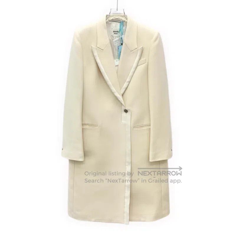 Hermes Hermes Off-white wool lapel long-sleeved coat Size XS / US 0-2 / IT 36-38 - 1 Thumbnail