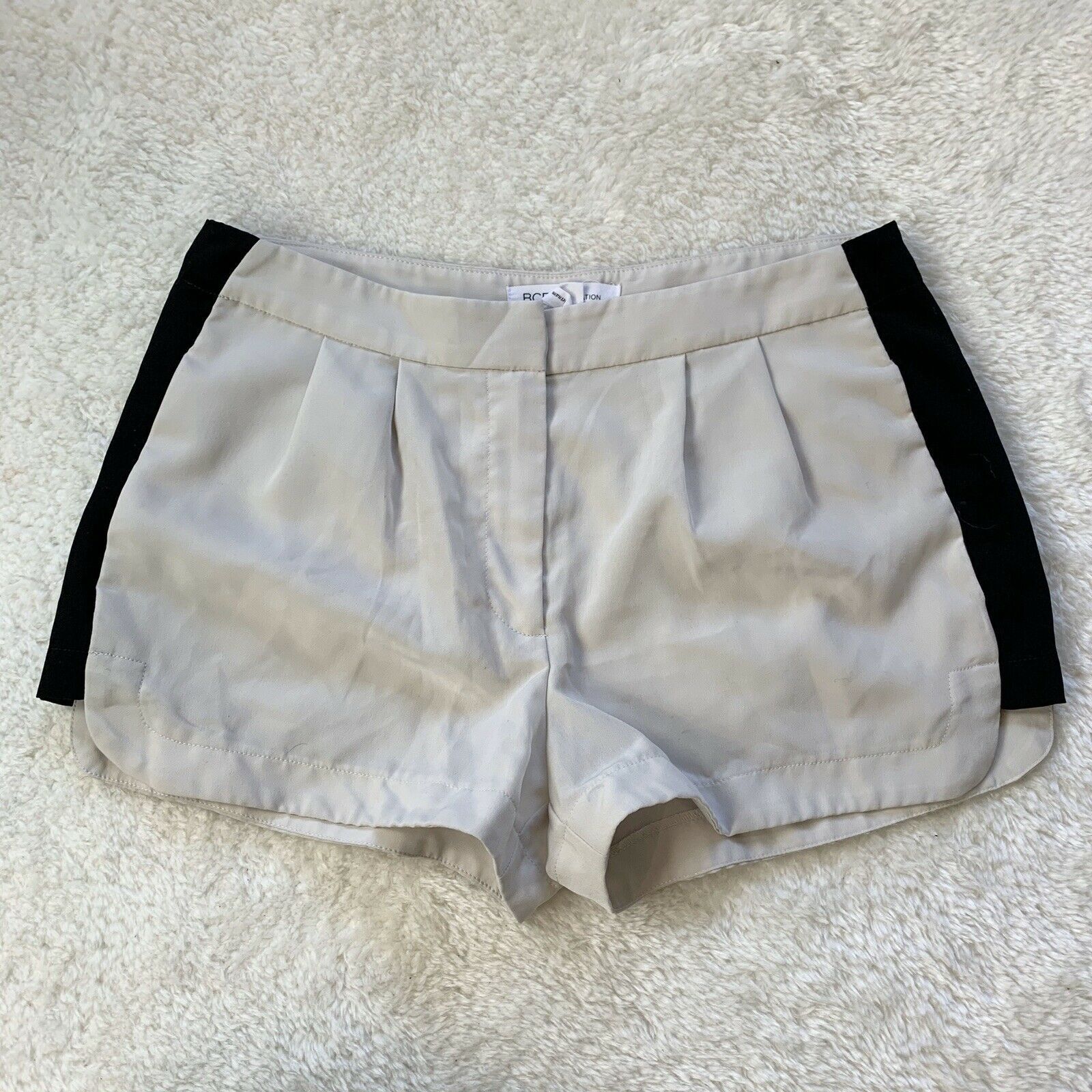 Bcbgmaxazria Bcbgeneration Side Racer Stripe Shorts Grey Beige Black 4 S Size 27" / US 4 / IT 40 - 1 Thumbnail