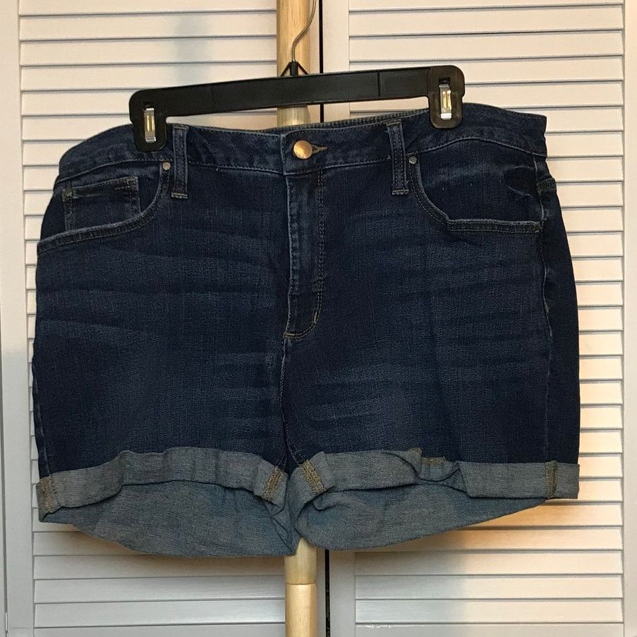 Other A New Approach High-rise Denim Jean Cuffed Hem Shorts 16 Size 38" / US 16 / IT 52 - 1 Thumbnail